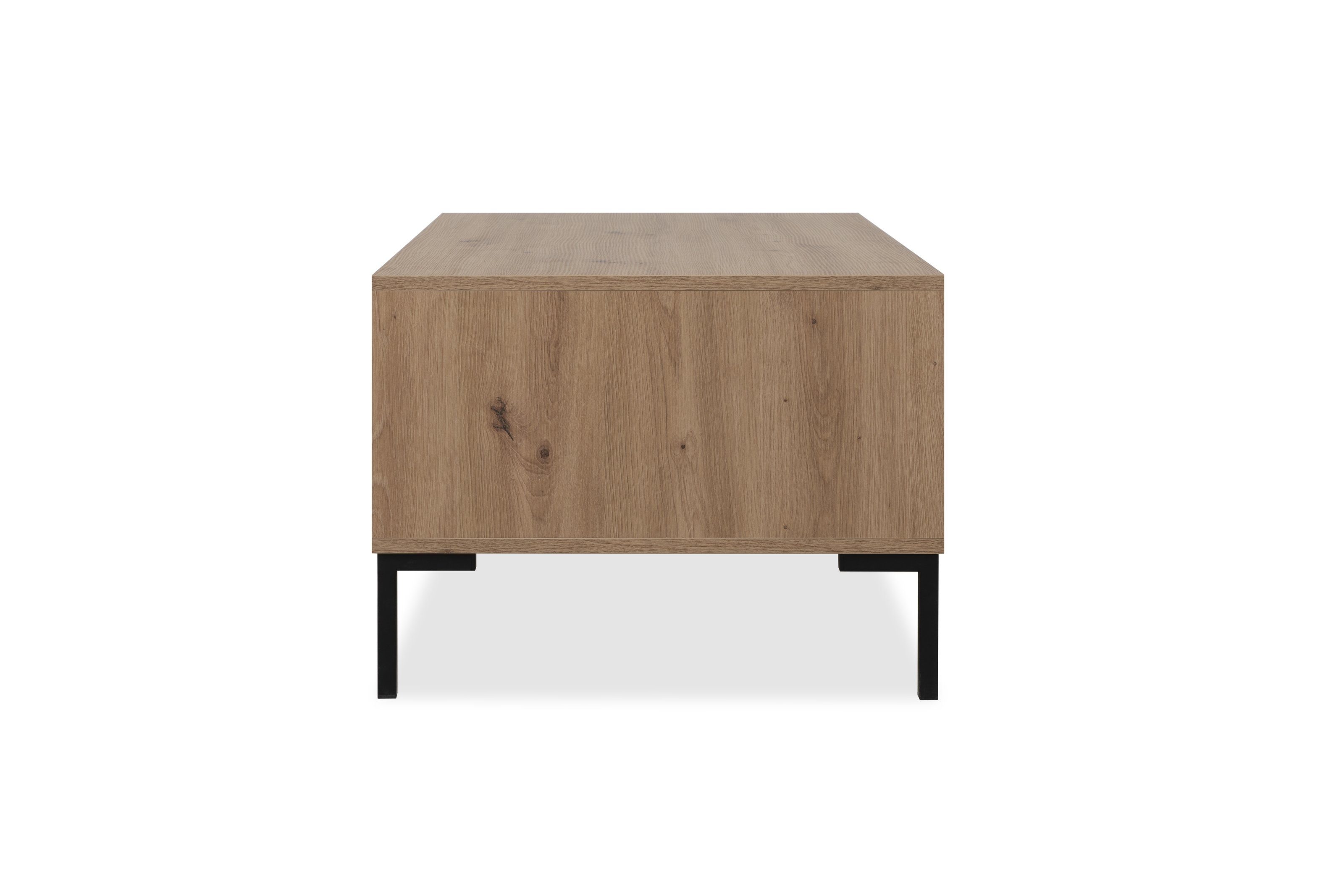 Dekor möbelando Artisan cm), Oak Korsika 100x43x60 Couchtisch in (BxHxT: