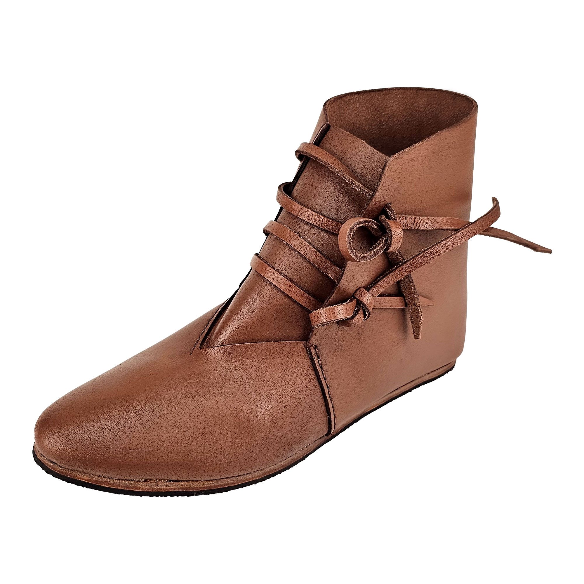 Ritter-Kostüm Mittelalter Schuhe Dunkelbraun mit Gummisohle, London