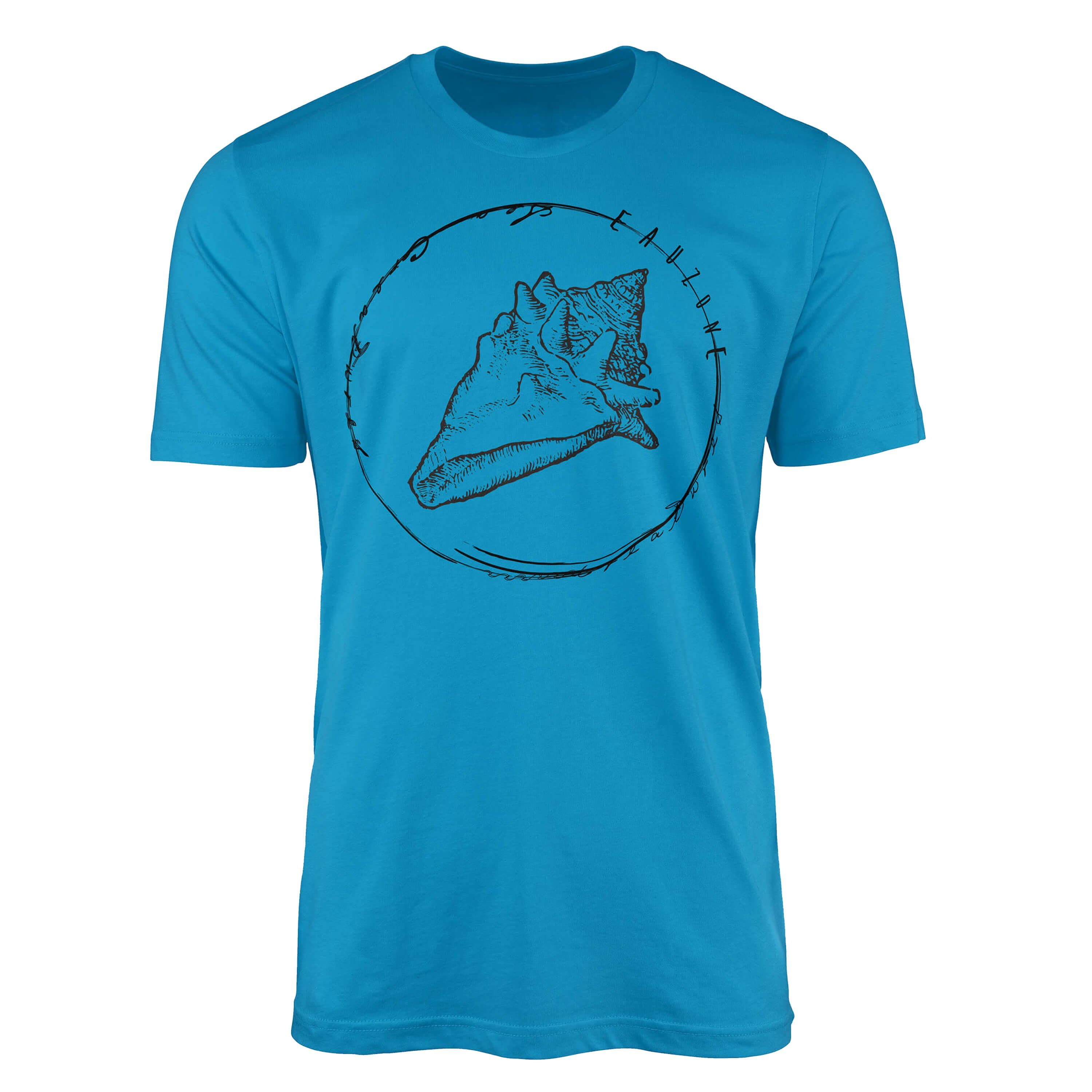 Sinus Art T-Shirt T-Shirt Tiefsee Fische - Serie: Sea Creatures, feine Struktur und sportlicher Schnitt / Sea 023 Atoll