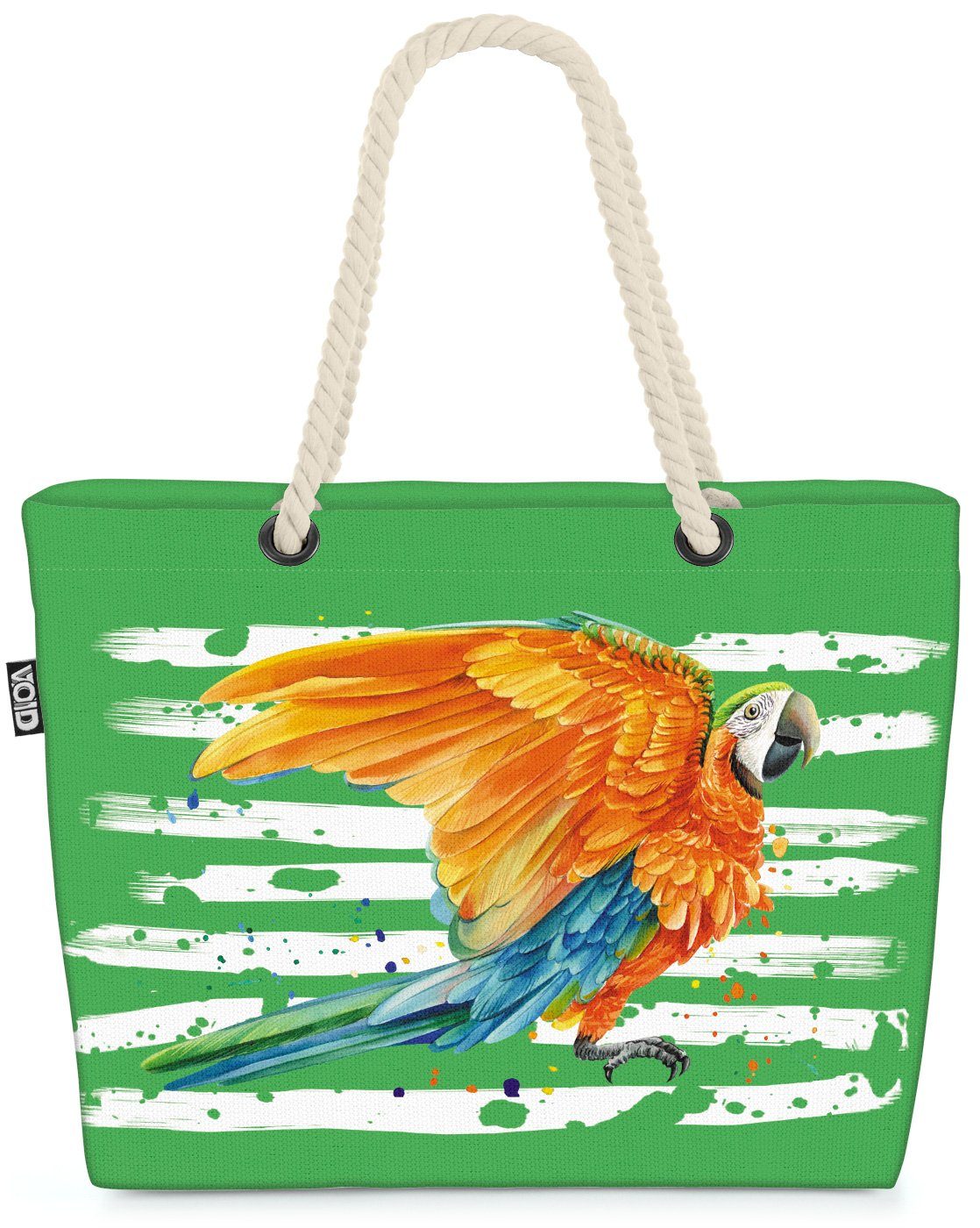 VOID Strandtasche (1-tlg), Papagei Vogel Safari Afrika Dschungel grün