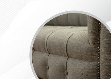 JVmoebel Chesterfield-Sofa Chesterfield Dreisitzer Luxus Beige Couch Modernes Design Luxus Möbel, Made in Europe