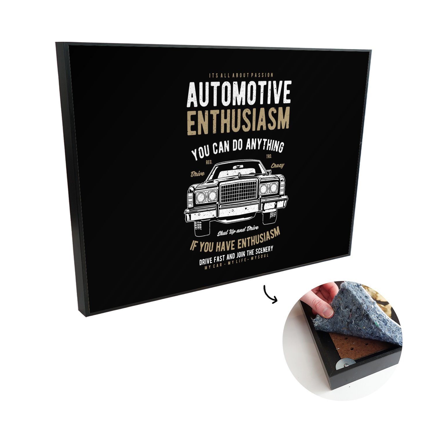MuchoWow Akustikplatte Mancave Auto Retro Sprüche, (1St