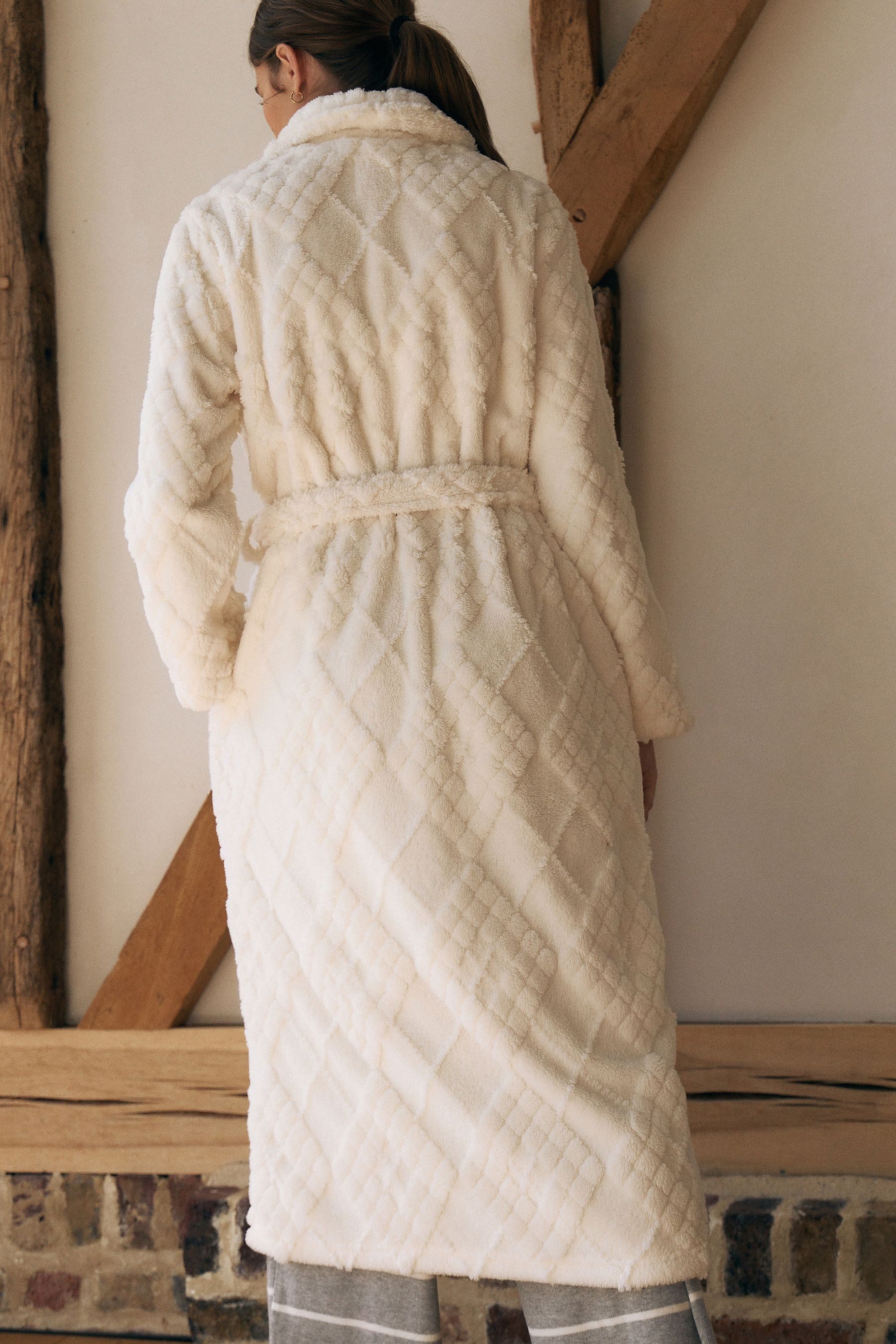 Next Damenbademantel Gemütlicher Morgenmantel aus Fleece, günstig online kaufen