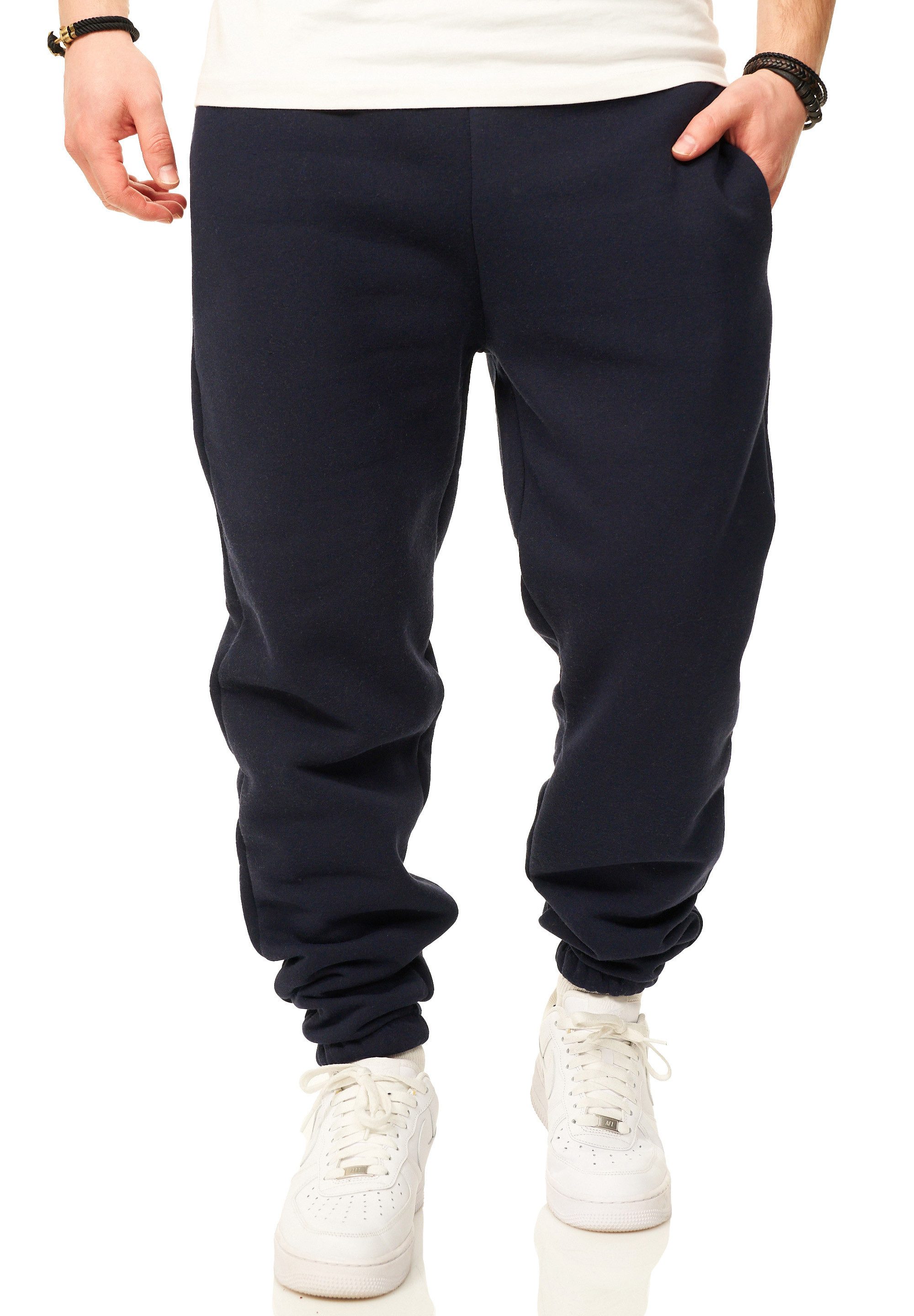 DAILY COTTON Jogginghose im Straight-Fit als Lange Trainingshose Sweatpants Herren Freizeithose mit Bündchen aus Baumwolle
