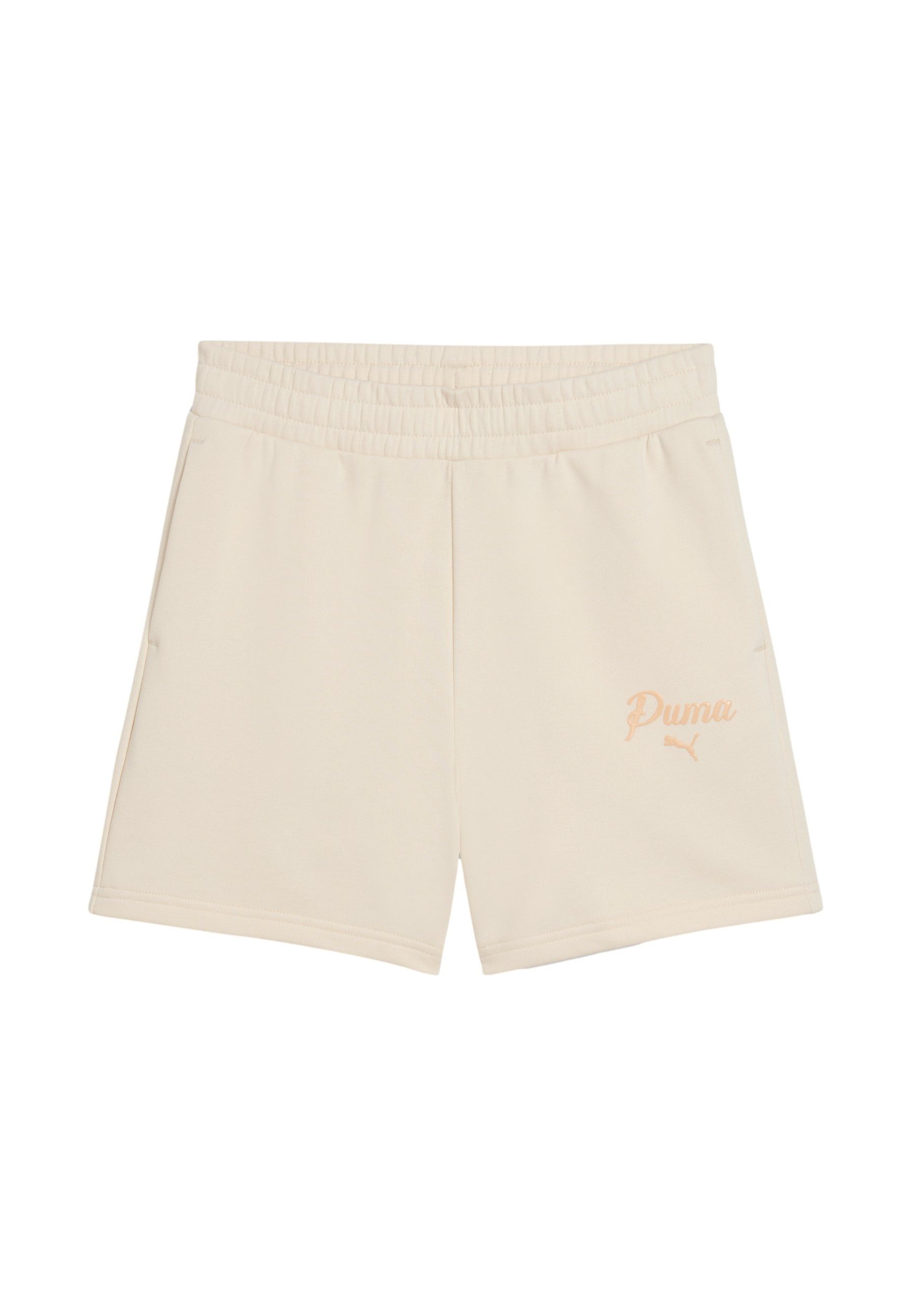 PUMA Shorts Shorts ESS SCRIPT HIGH-WAIST 5 kurze Hose (1-tlg)