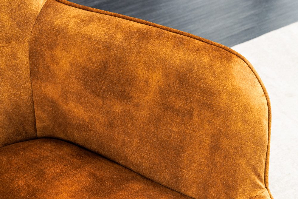 riess-ambiente Sessel SCANDINAVIA senfgelb / schwarz (Einzelartikel, 1-St), Wohnzimmer · Samt · Metall · mit Armlehnen · Scandinavian Design – Bild 5 von 5