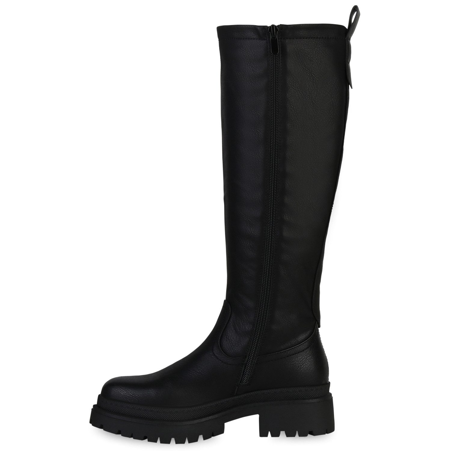 VAN HILL 839544 Plateaustiefel Damen Leicht Gefütterte Plateaustiefel Stiefel Profil-Sohle