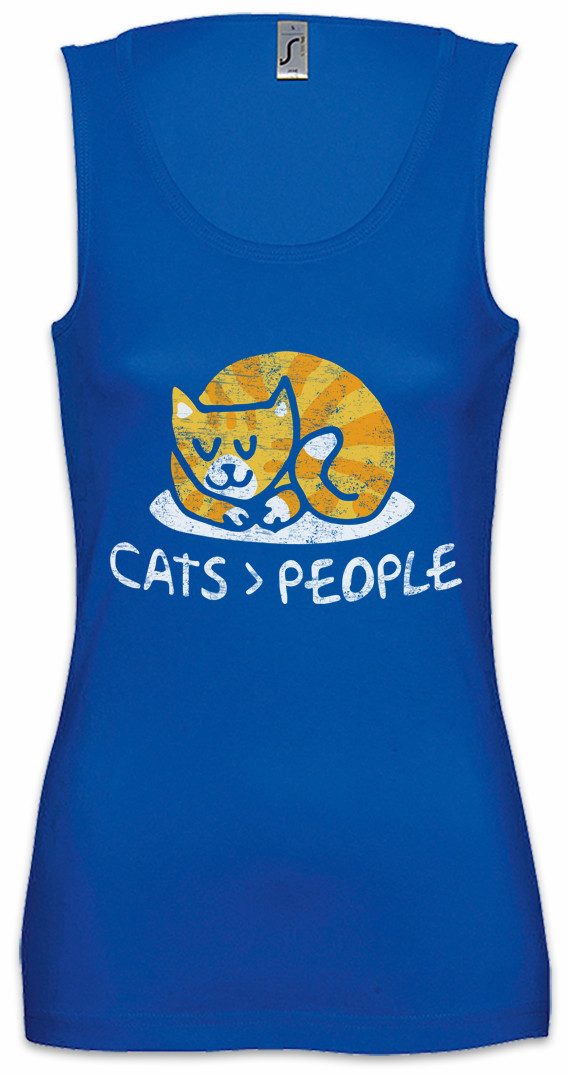 Tanktop Cats People Ärmelloses Damen T-Shirt Meow Cats Cat Katze Katzen Kitty