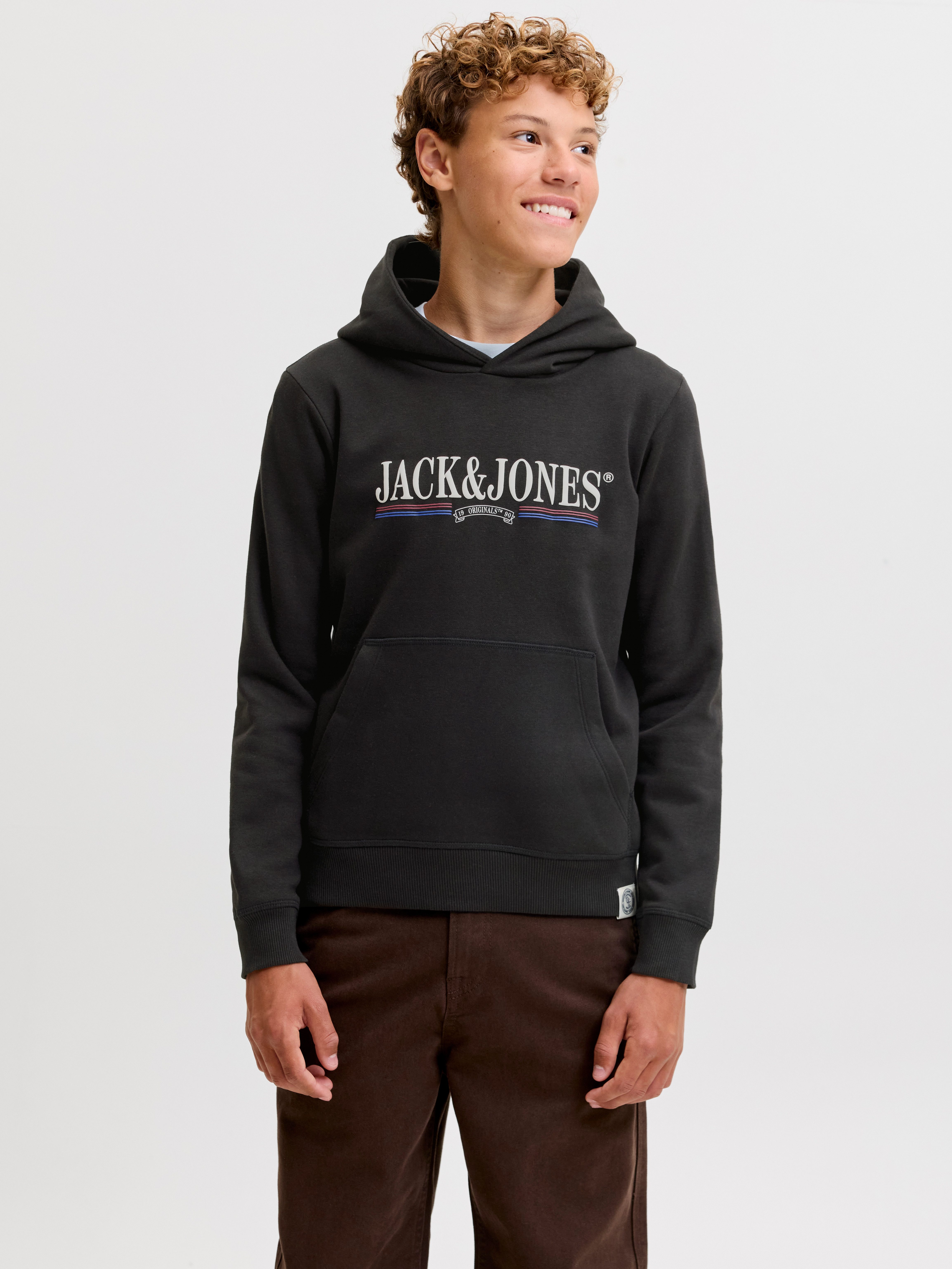 Jack & Jones Junior Kapuzensweatshirt JORFREDERIKSBERG GRAPHIC BOX SH JNR Baumwollmischung, regular fit