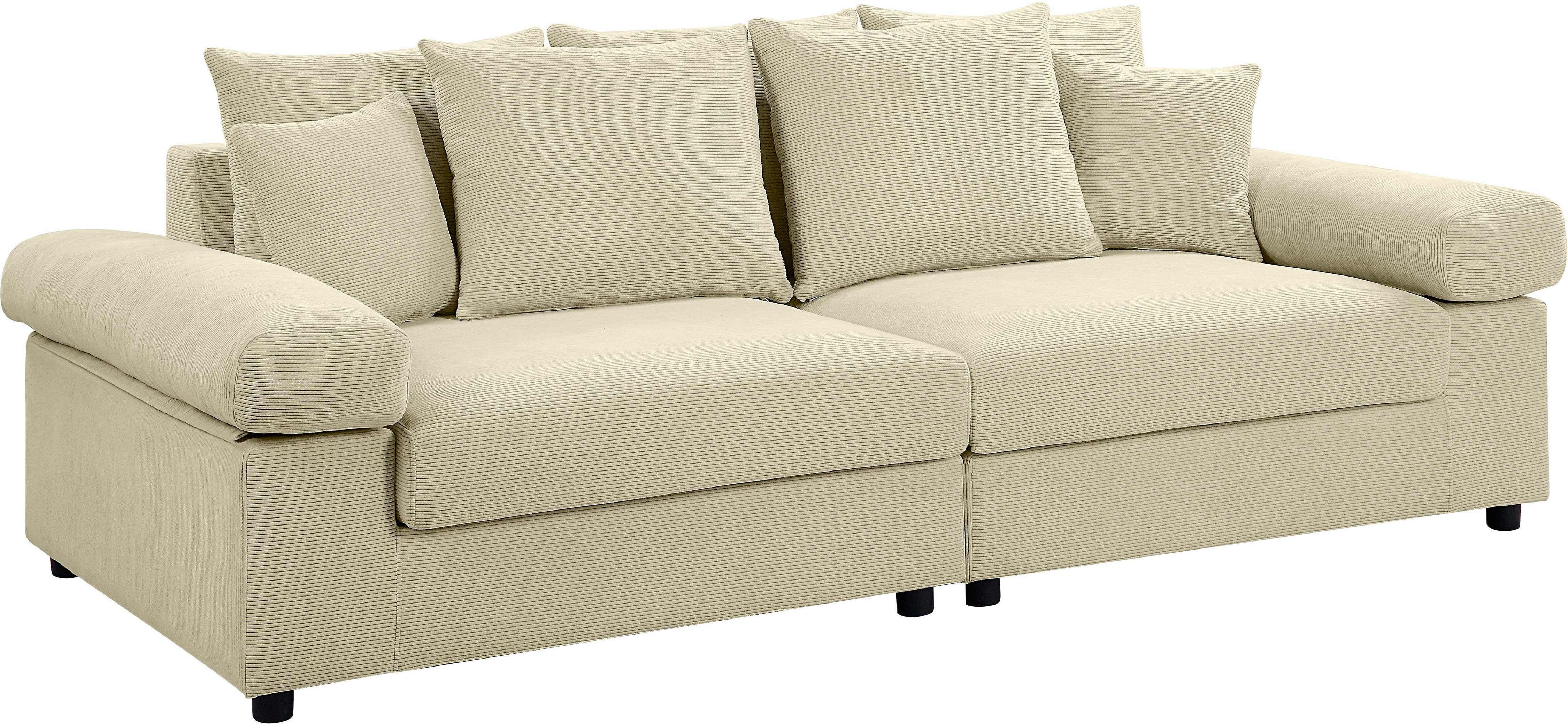 ATLANTIC home collection Big-Sofa stellbar Raum Federkern, creme mit XXL-Sitzfläche, im Bjoern, Cord-Bezug, mit frei