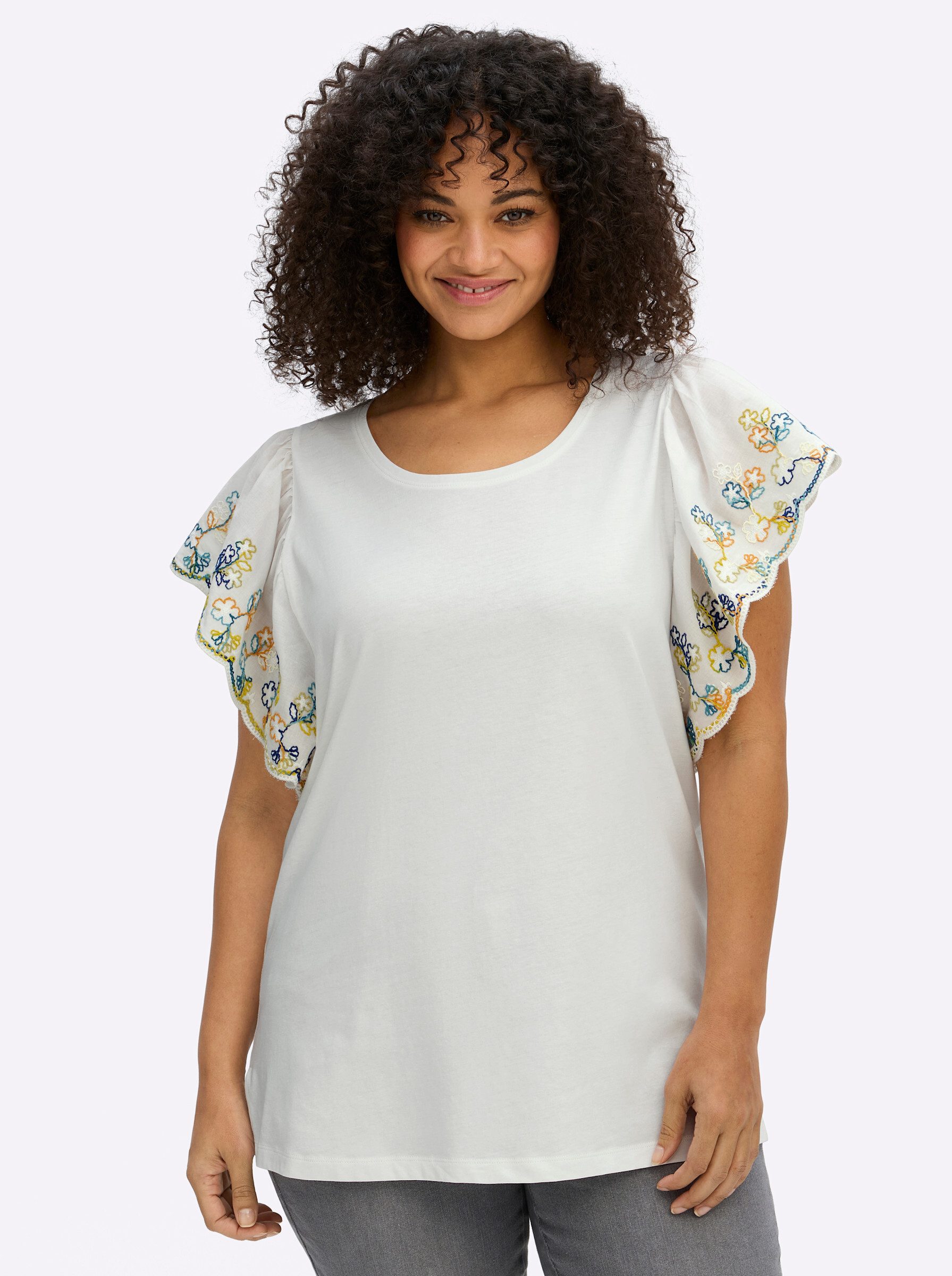 Sheego T-Shirt Halbarmshirt Kurzarm