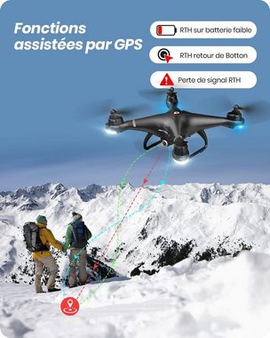 HOLY STONE HS110G GPS Drohne mit Kamera HD Live Übertragung für Kinder Drohne (1080P, mit 2 Akkus Lange Flugzeit,APP Handy gesteuerte FPV Drohnen mit Tasche)