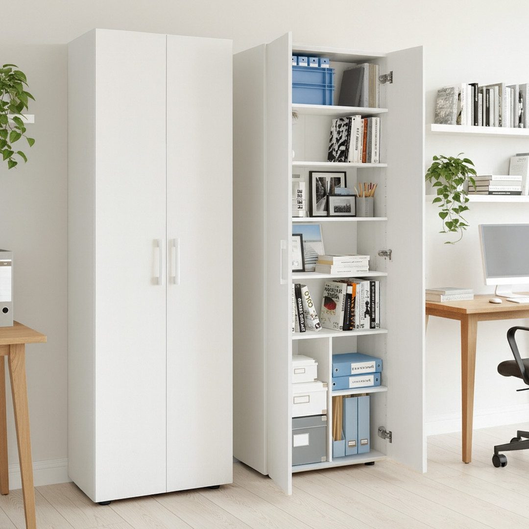 Bellamio Mehrzweckschrank Apol (Weiß) Aktenschrank mit 2 Türen & 8 Fächern, günstig online kaufen