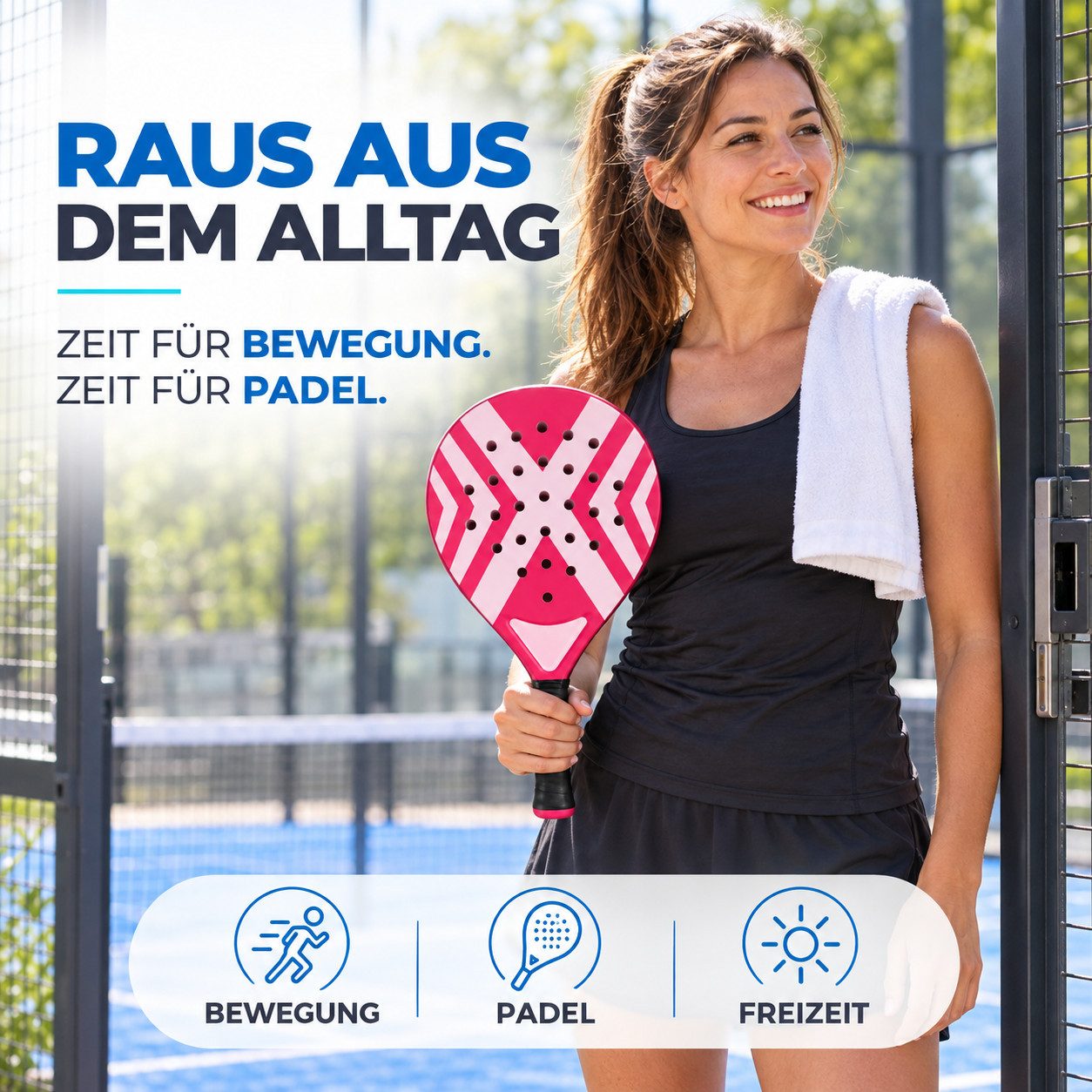 Outdoorn Padelschläger Padelschläger für Erwachsene – Padel Racket inklusive Meshtasche, (Packung) – Bild 4 von 5