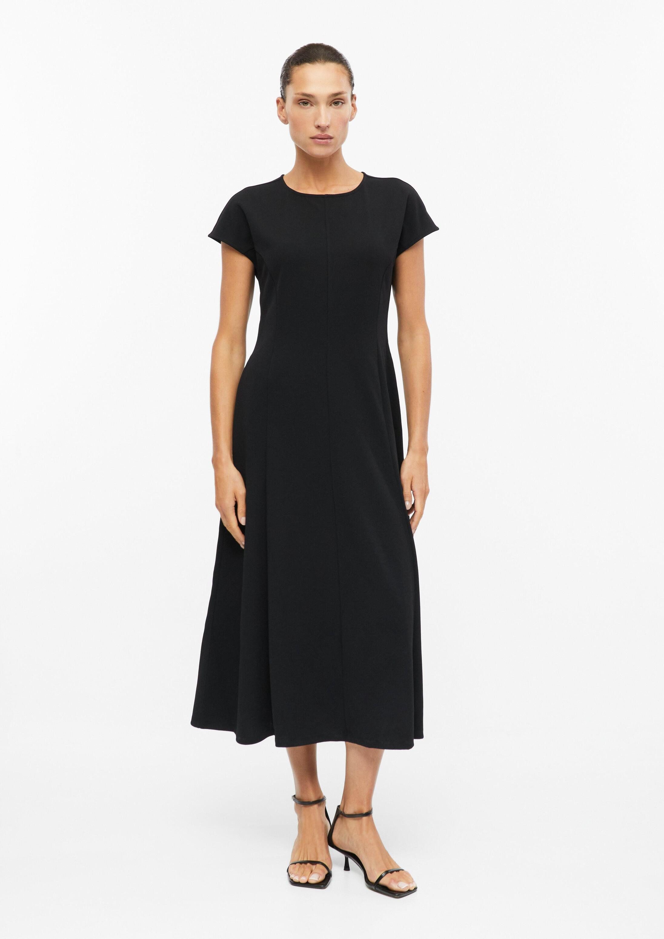 s.Oliver Midikleid Kleid Midi-Kleid mit Teilungsnähten und Eingrifftaschen