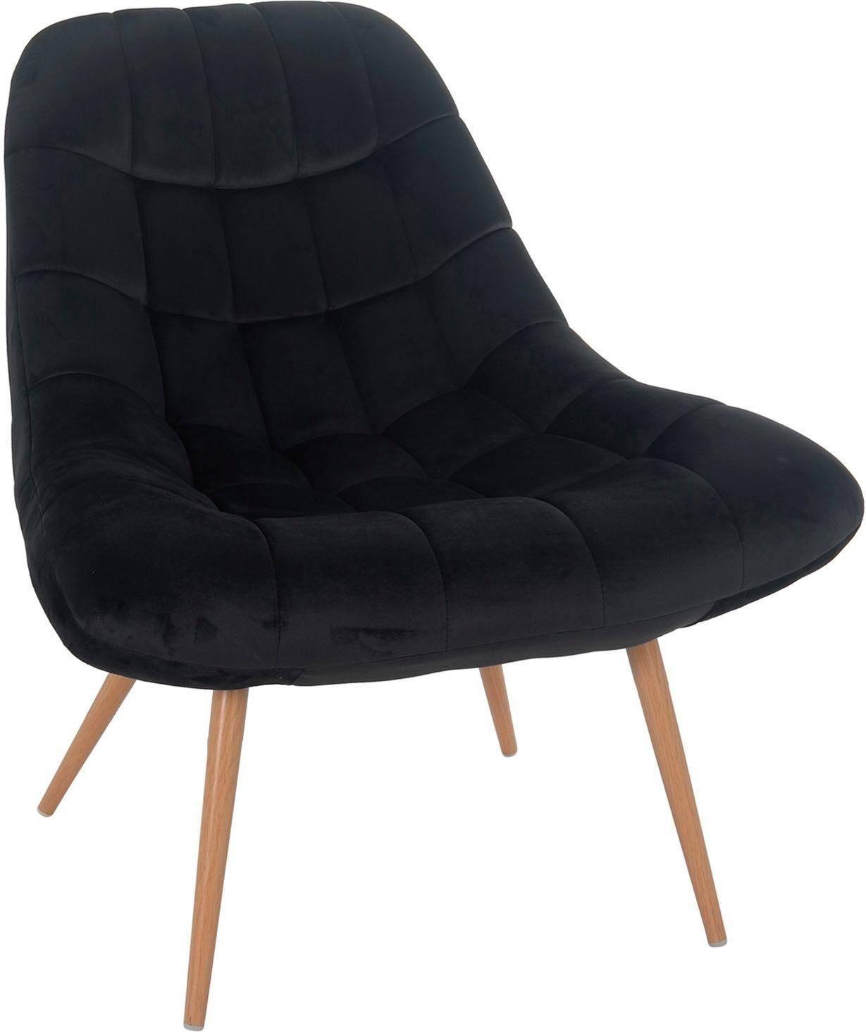 SalesFever Relaxsessel Toulon - Komfortabler Loungesessel, mit XXL-Steppung, mit schwarzen oder naturfarbenen Beinen