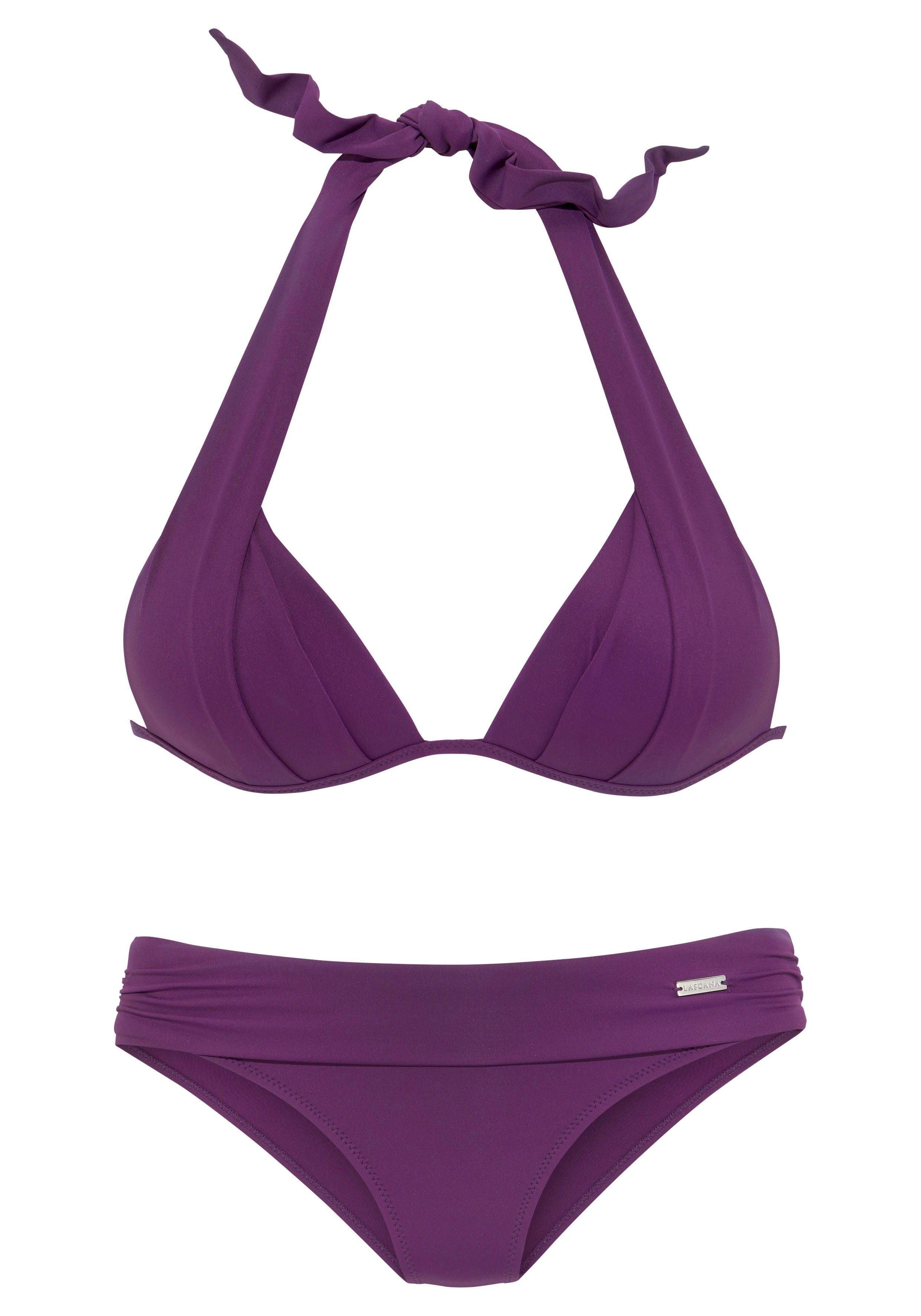 LASCANA Triangel-Bikini mit Push-Up-Effekt lila