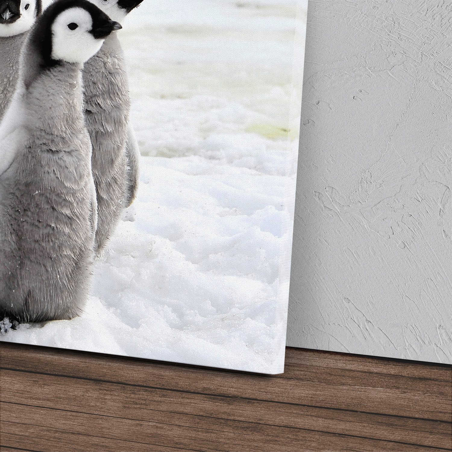 Sinus Art Leinwandbild 120x80cm Wandbild auf Leinwand Kleine Pinguine Babyp günstig online kaufen