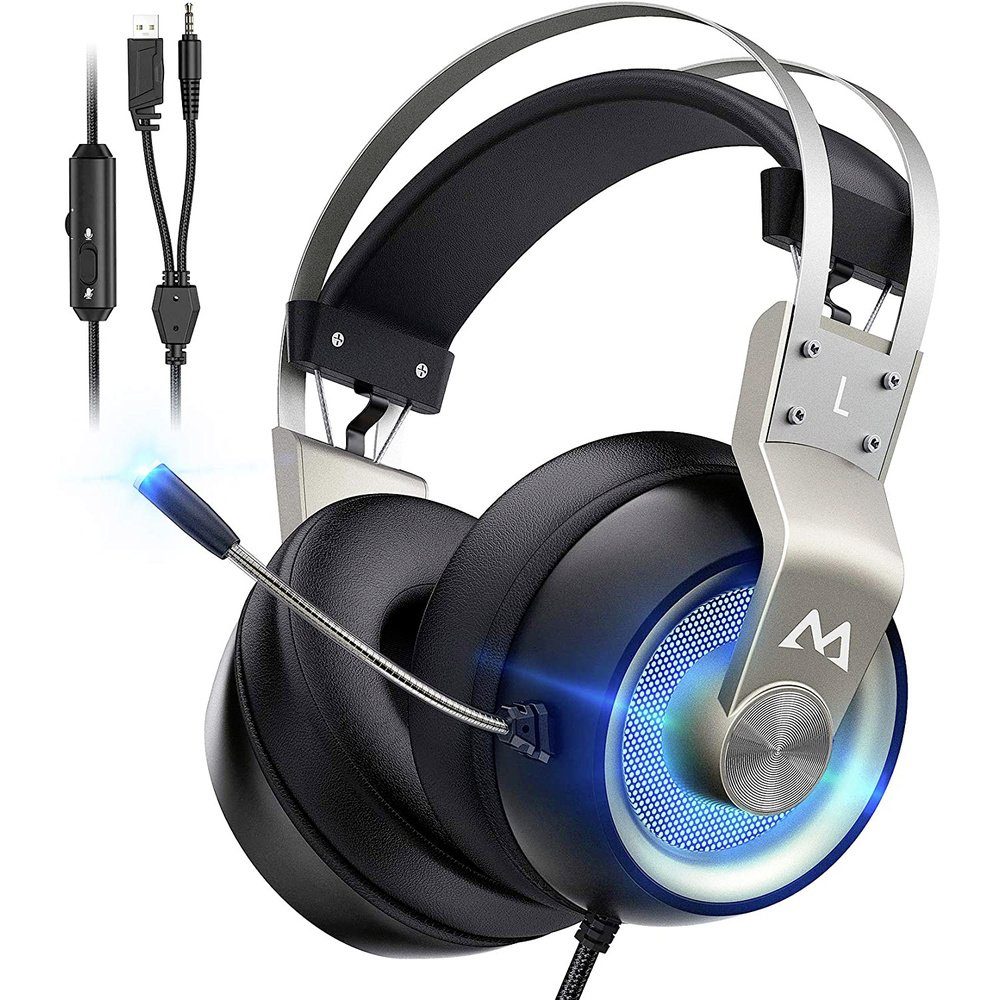 MiPow Mipow EG3 Pro Gaming Over Ear Headset kabelgebunden 7.1 Surround Schw Kopfhörer
