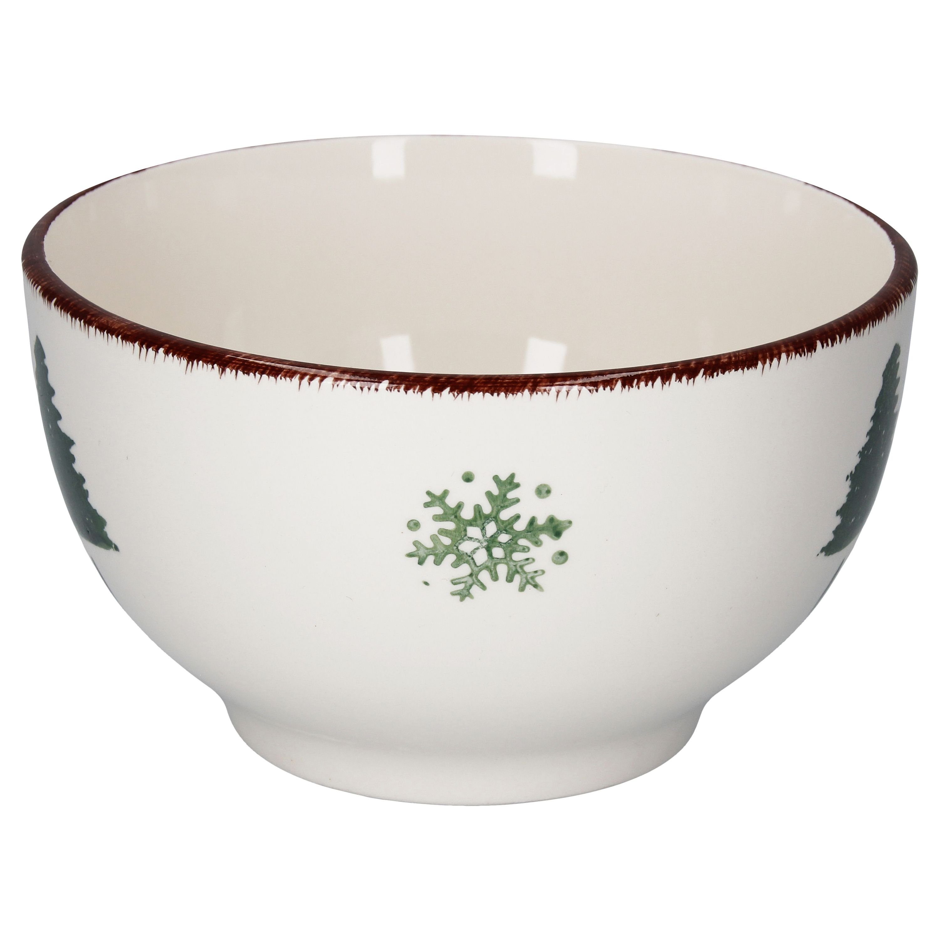 MamboCat Servierschale 6er Set Schüssel Schneeflocke 14cm - 23105761, Steingut