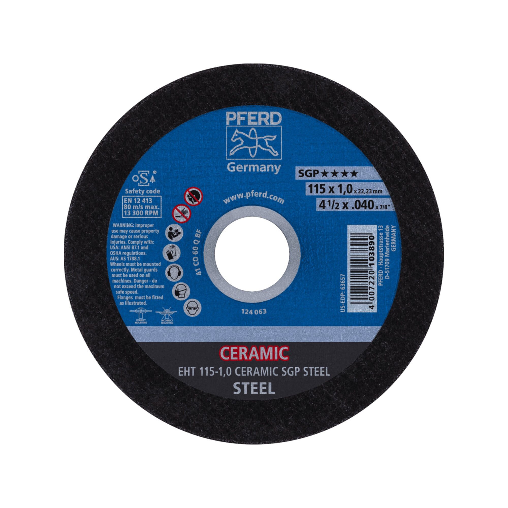 Pferd Trennscheibe PFERD TOOLS Trennscheibe EHT 115x1,0x22,23 mm gerade CERAMIC Spezialli