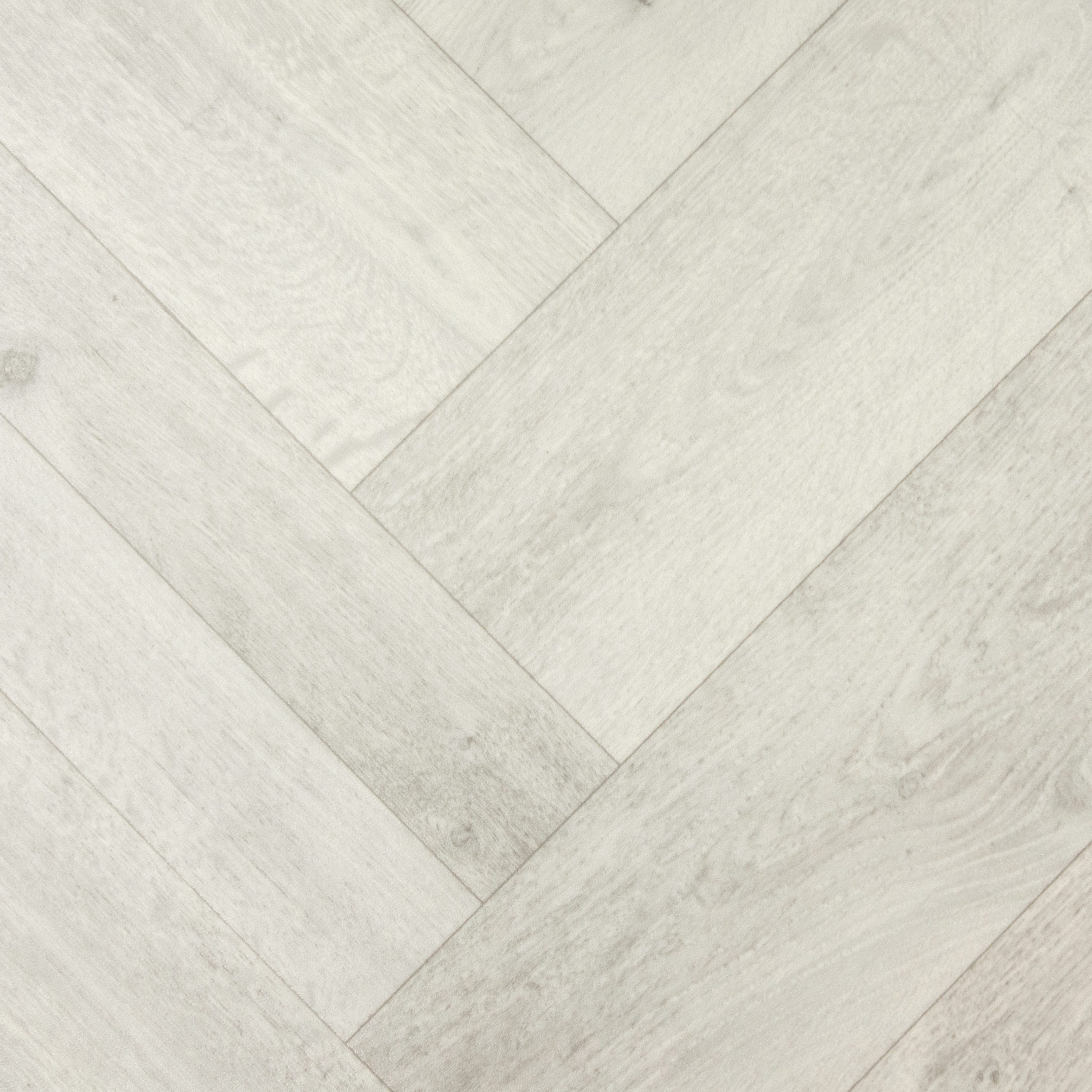 Primaflor-Ideen in Textil Vinylboden CV Bodenbelag TURIN - Fischgrät Weiß 009S, Starke Nutzschicht