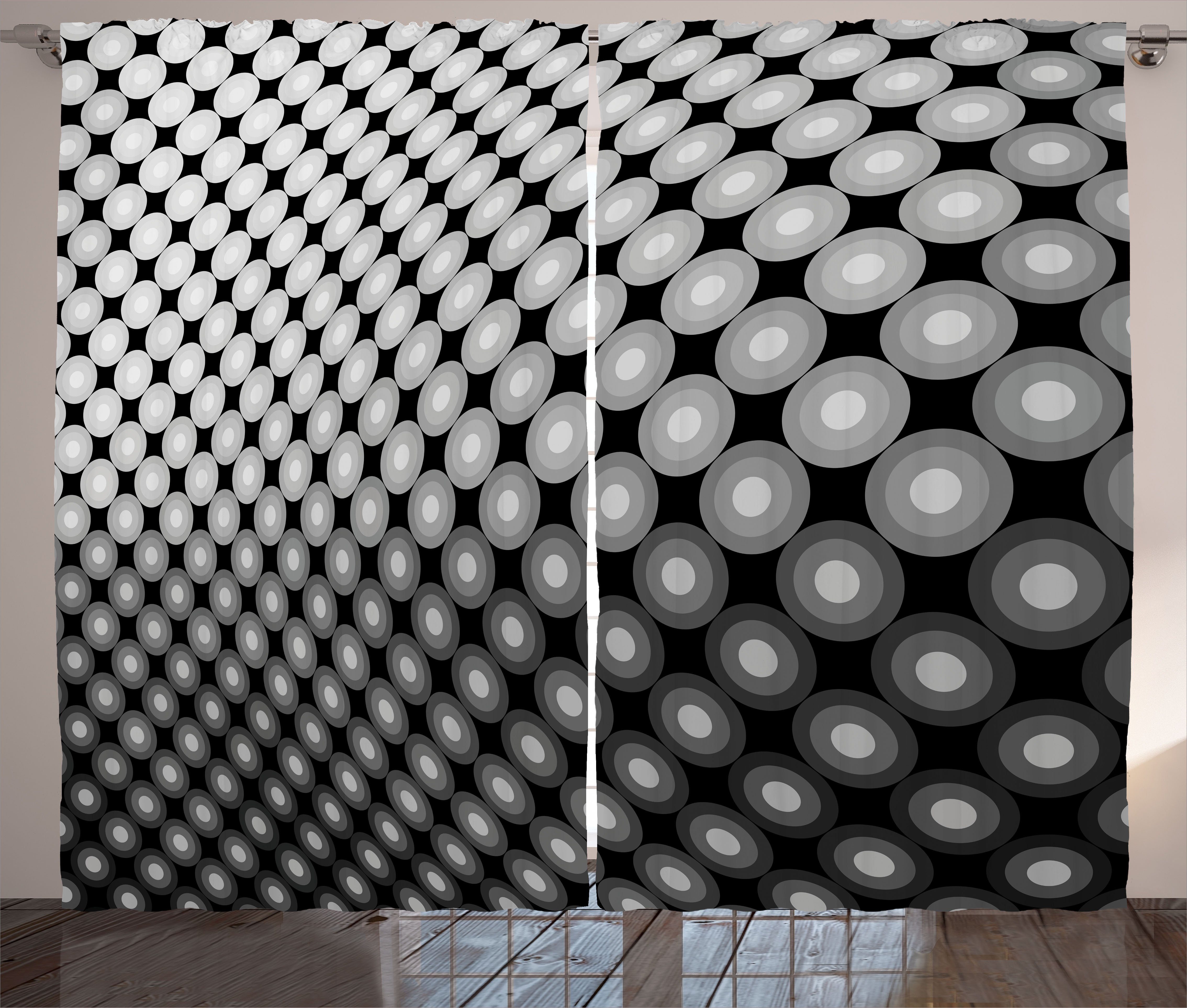 Digital Schlafzimmer Gardine Kräuselband Mosaic Dots und Haken, Schlaufen mit Vorhang Abakuhaus, 3D Abstrakt