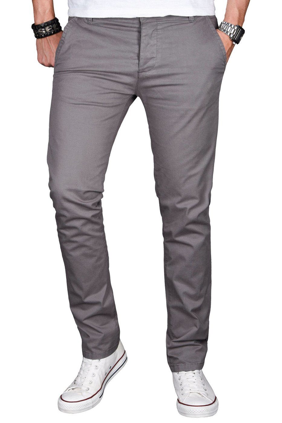 Alessandro Salvarini Stoffhose AS024 mit Elasthan grau