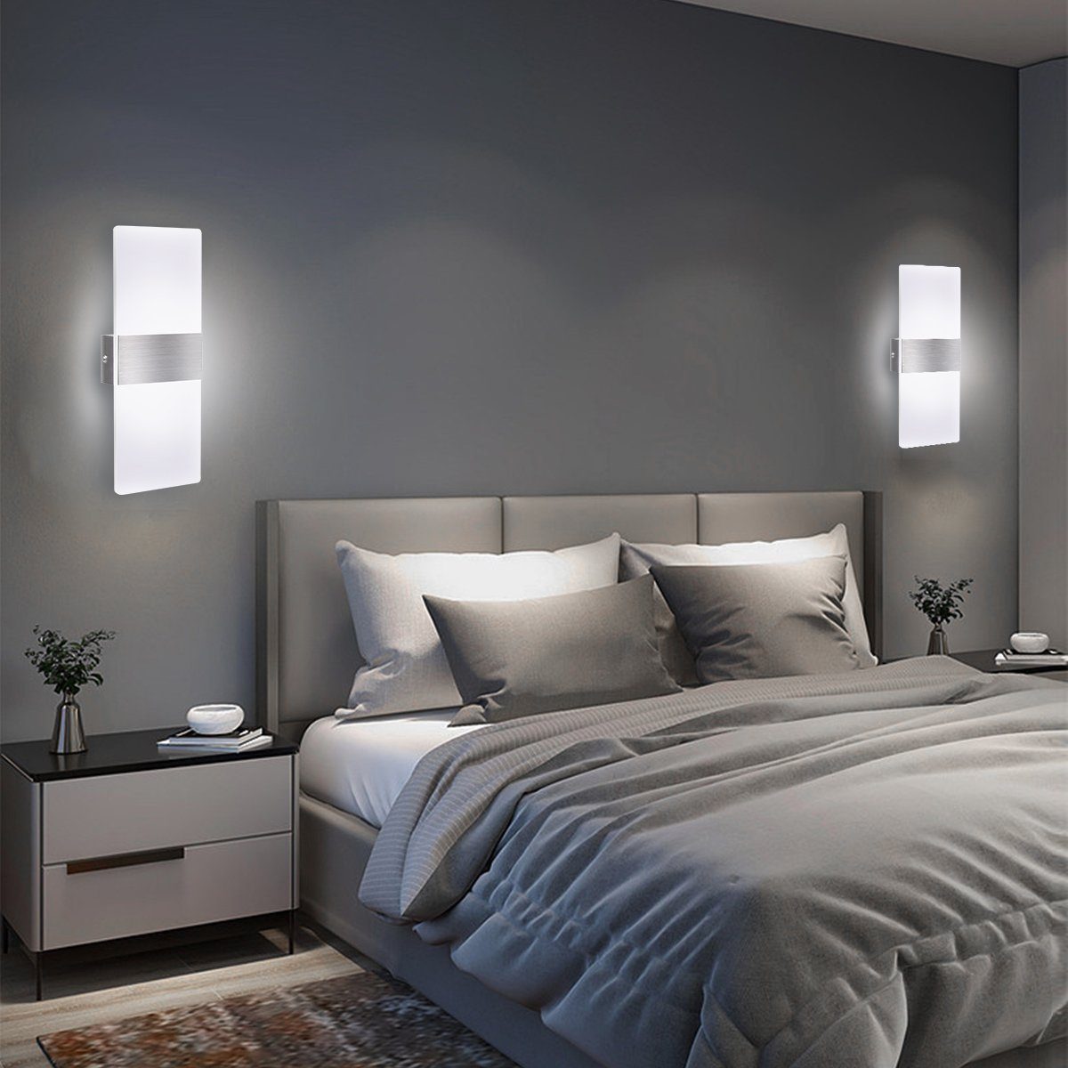 7Magic LED Wandleuchte »Modern Acryl Wandbeleuchtung«, 2 Stück 7W 6500K  KaltWeiß, für Wohnzimmer Schlafzimmer Treppenhaus Flur