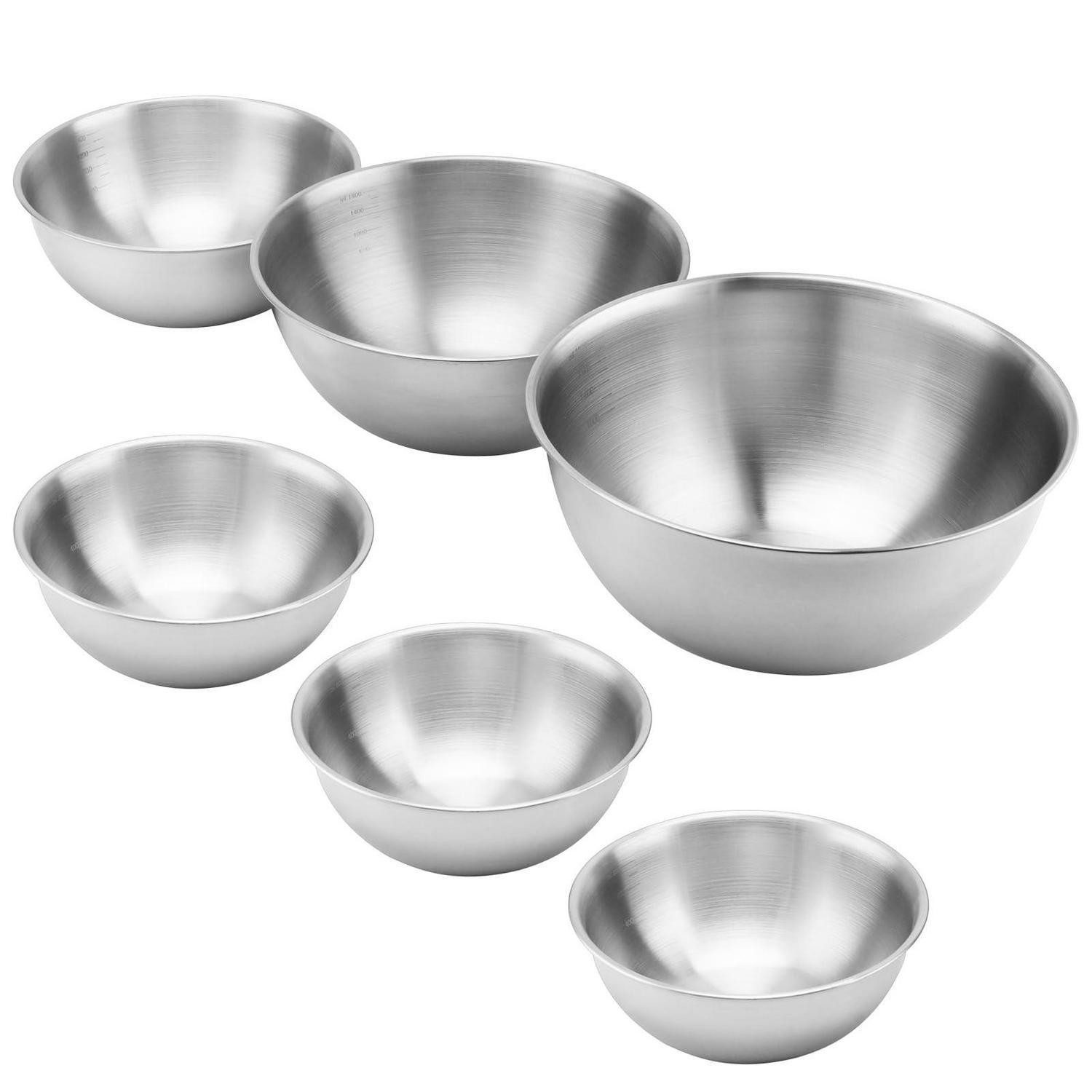 LuxusKollektion Rührschüssel Edelstahl Schüssel Set 6-teilig, Metall