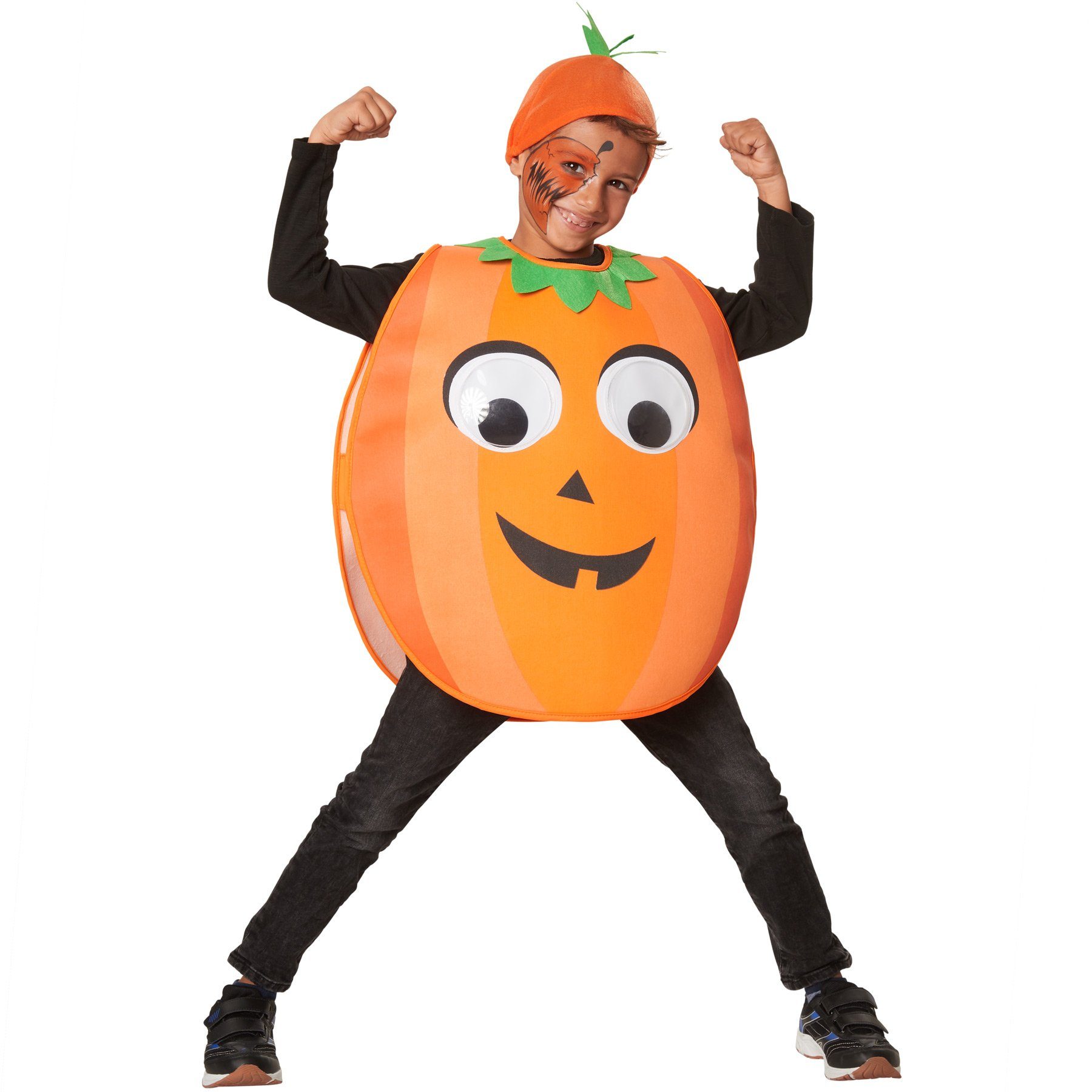 dressforfun Lebensmittel-Kostüm Kinderkostüm Cartoon Kürbis, Poncho in verschiedenen Orangetönen