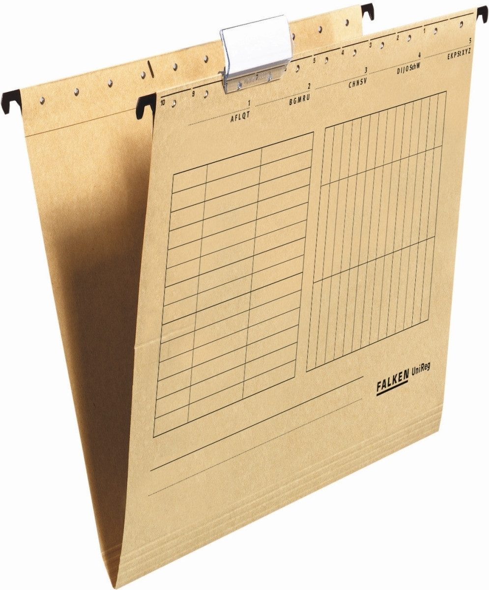 Falken Hefter Hängemappe UniReg Kraftkarton 230g/qm seitlich offen braun VE=5x5 Stüc
