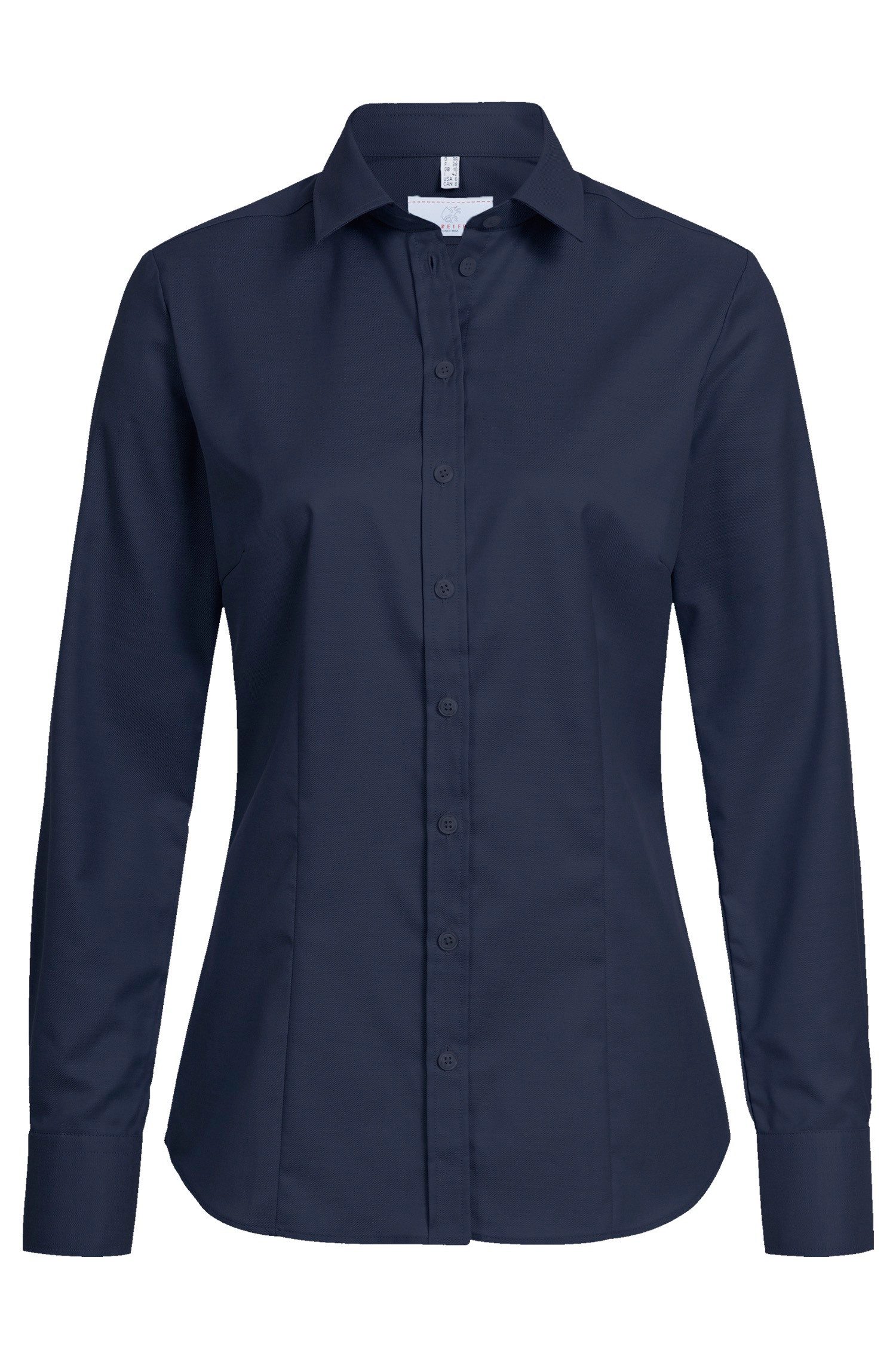 Langarmbluse Greiff Modern with 37.5® Damen Bluse Langarm Kent Regular Marine