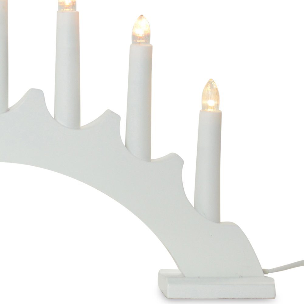 LED RIFFELMACHER Schwibbogen Kerzen Lichterbogen 7 Rund WEINBERGER & Christbaumschmuck 40x5x24