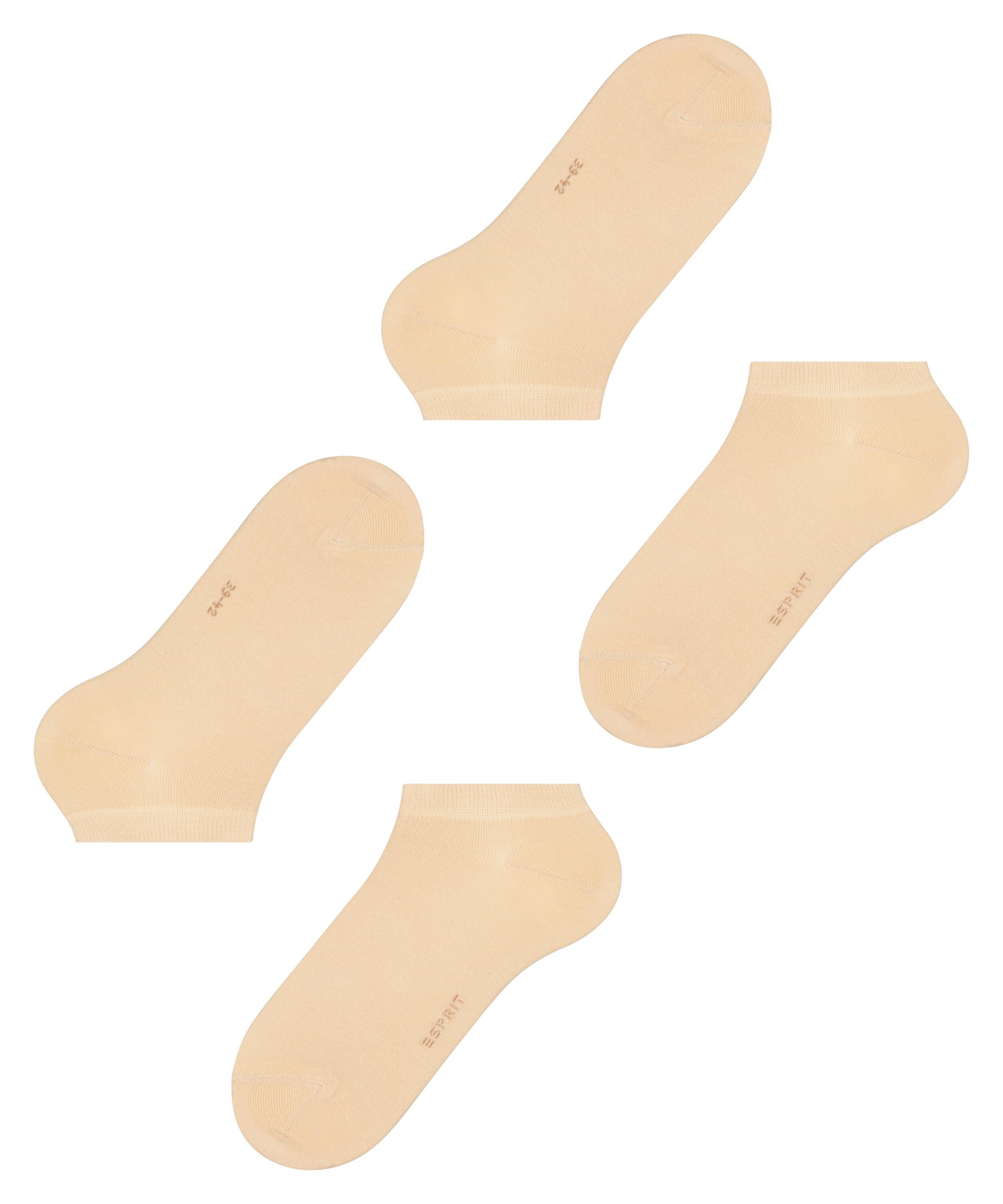 Esprit Sneakersocken Basic Uni 2-Pack (2-Paar) mit hohem Baumwollanteil cream (4011)