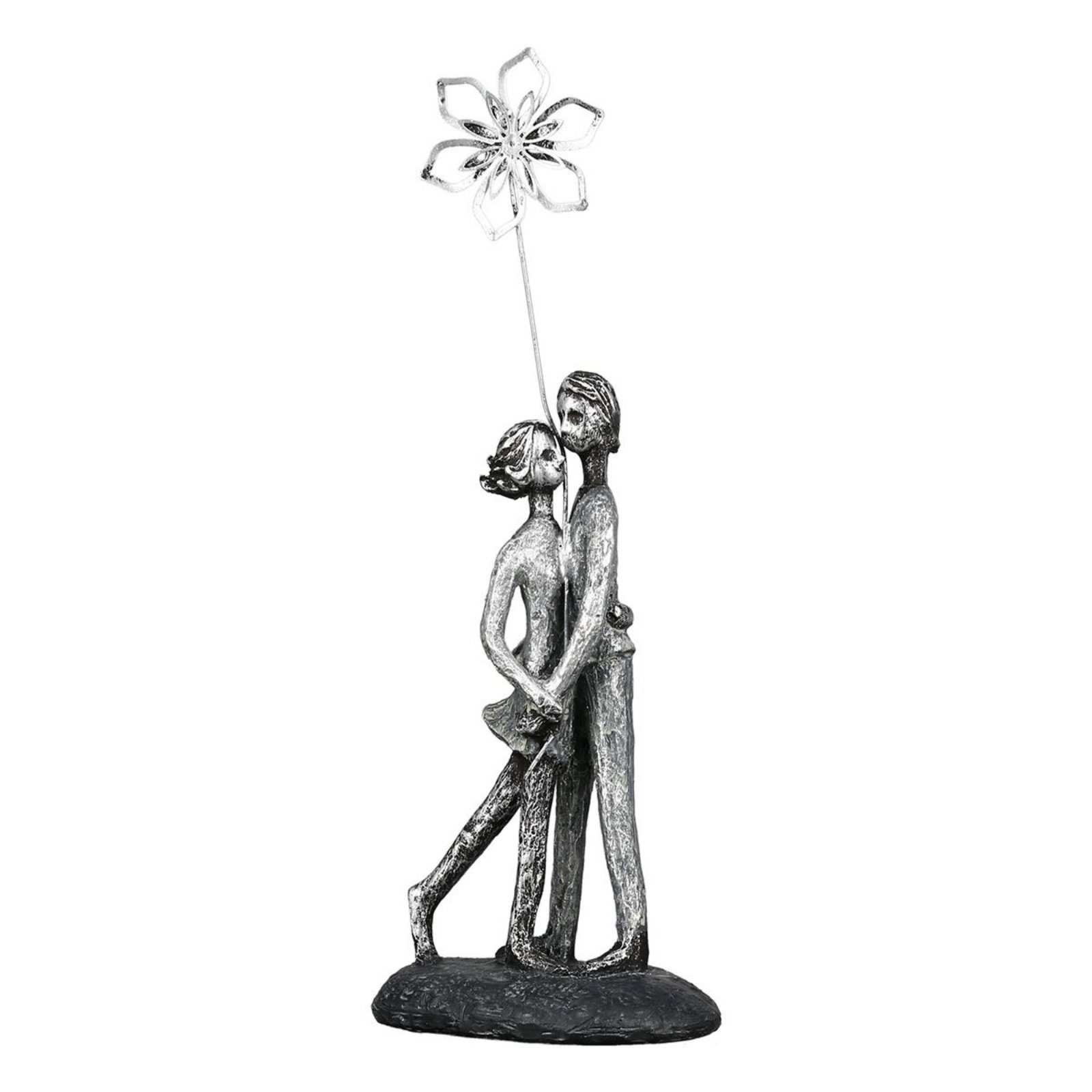GILDE Dekoobjekt, Tolle Design Figur Motto Liebespaar GLueCKSMOMENTE aus hoch