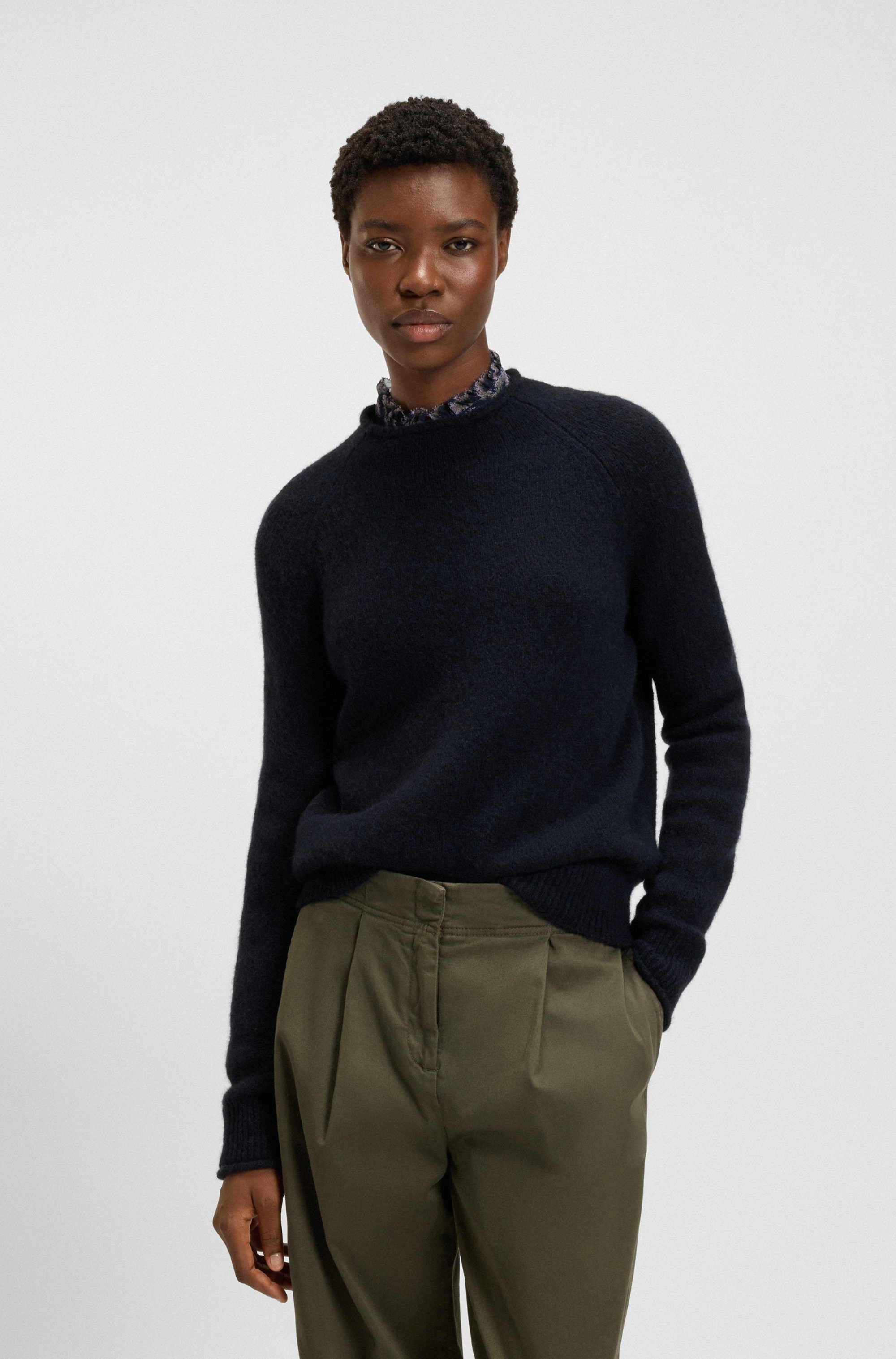 BOSS ORANGE Strickpullover Fesperanasy Premium Damenmode Stehkragen mit Rol günstig online kaufen