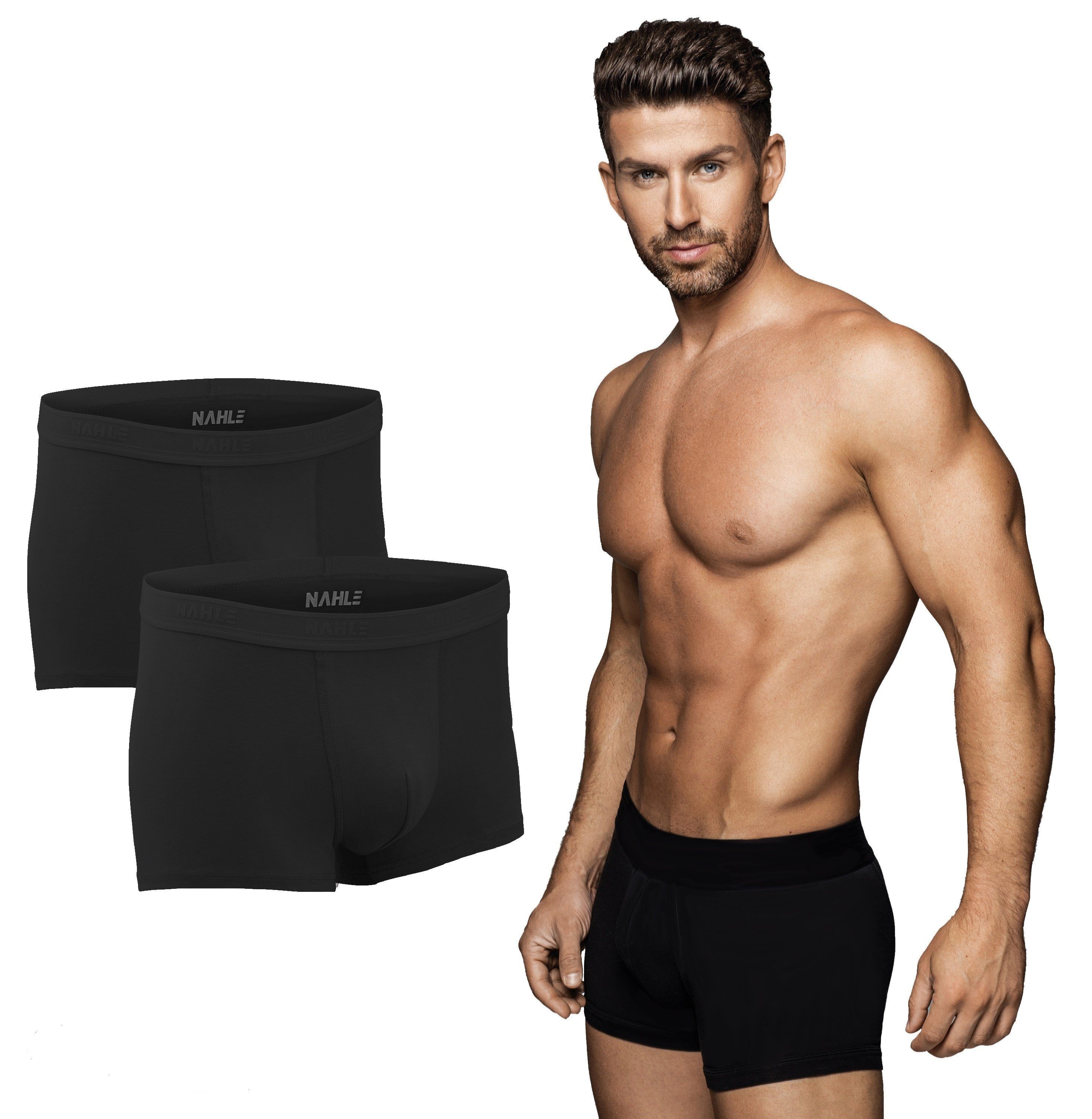 NAHLE Boxershorts Herren Unterhosen Männer Retroshorts (6-St., 6er Pack) aus Baumwolle, elastischer weicher Webbund – Bild 2 von 5
