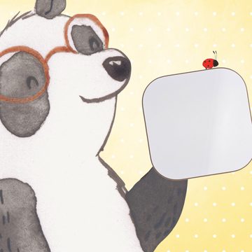 Mr. & Mrs. Panda Getränkeuntersetzer Opi - Weiß - Geschenk, Mitbringsel, Bierdeckel, Oppi, Opa, Großeltern, 1-tlg., Glänzende Oberfläche