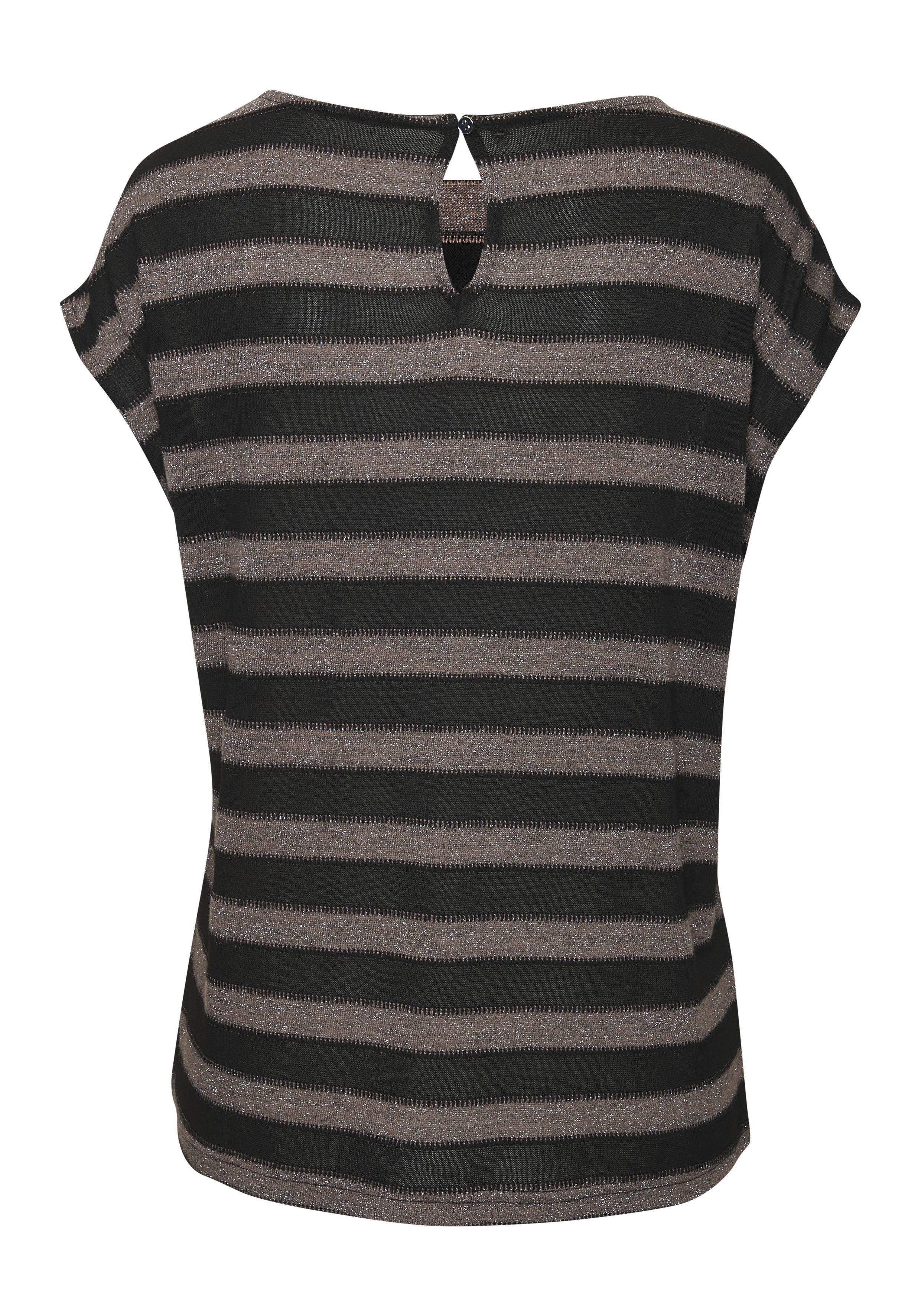LASCANA T-Shirt mit elegantem Glitzerstreifen aus luftiger Feinstrickqualität