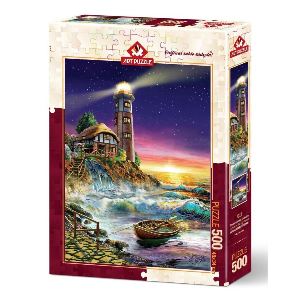 ART PUZZLE Puzzle Puzzle Sonnenuntergang am Leuchtturm 500 Teile, Puzzleteile