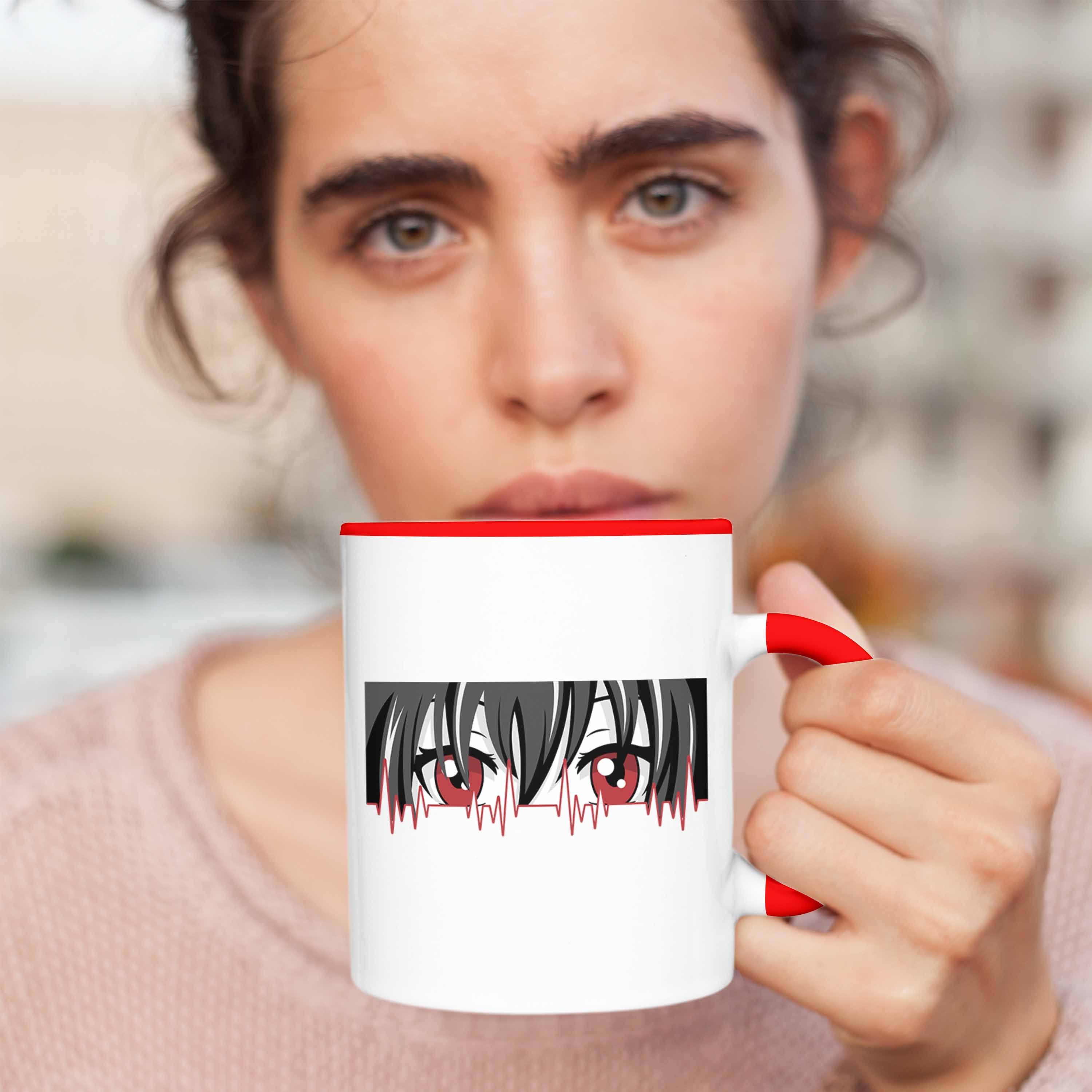 Herzschlag Tasse Rot Fans Hobby Trendation für Geschenkidee Geschenk Anime Tasse Anime