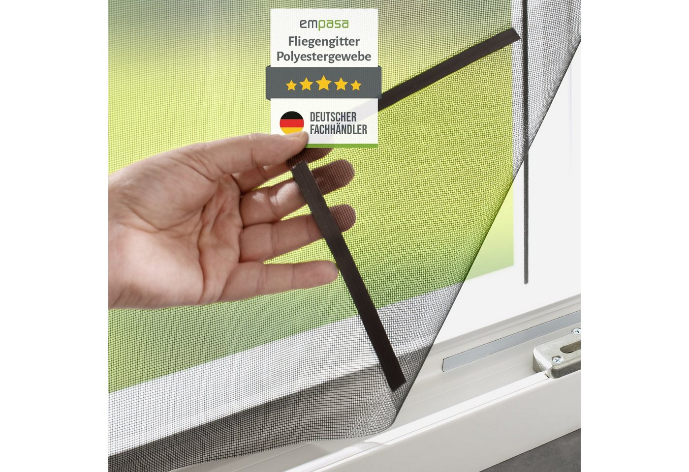 empasa Insektenschutz-Fensterrahmen mit Magnet-Befestigung, (3-St), Polyester Fliegengitter Fenster mit Magnet