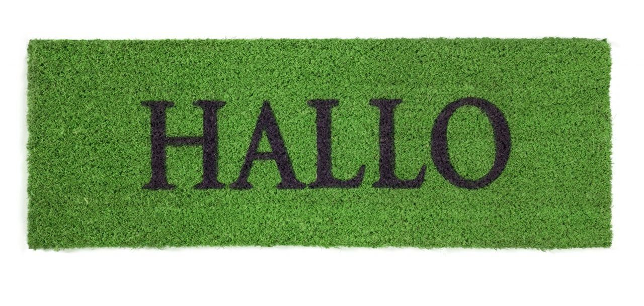 Andiamo Schuhabtropfschale Fußmatte Hallo Kokos grün, 26 x 75 cm