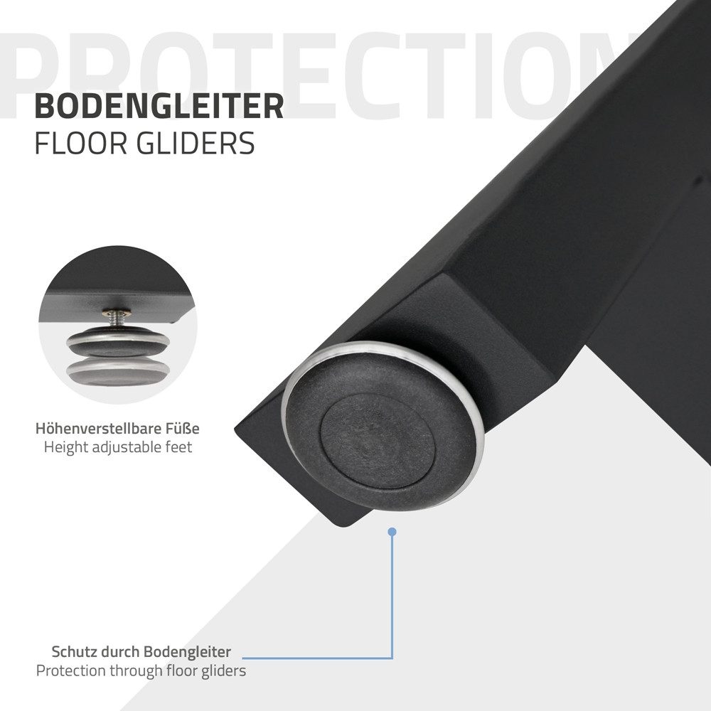 ECD Germany Tischbein 2x Tischgestell Tischkufen A-Design aus pulverbeschichtetem Stahl, Metall Möbelfüße 70x72 cm Tischuntergestell für Esstisch Schreibtisch – Bild 5 von 5
