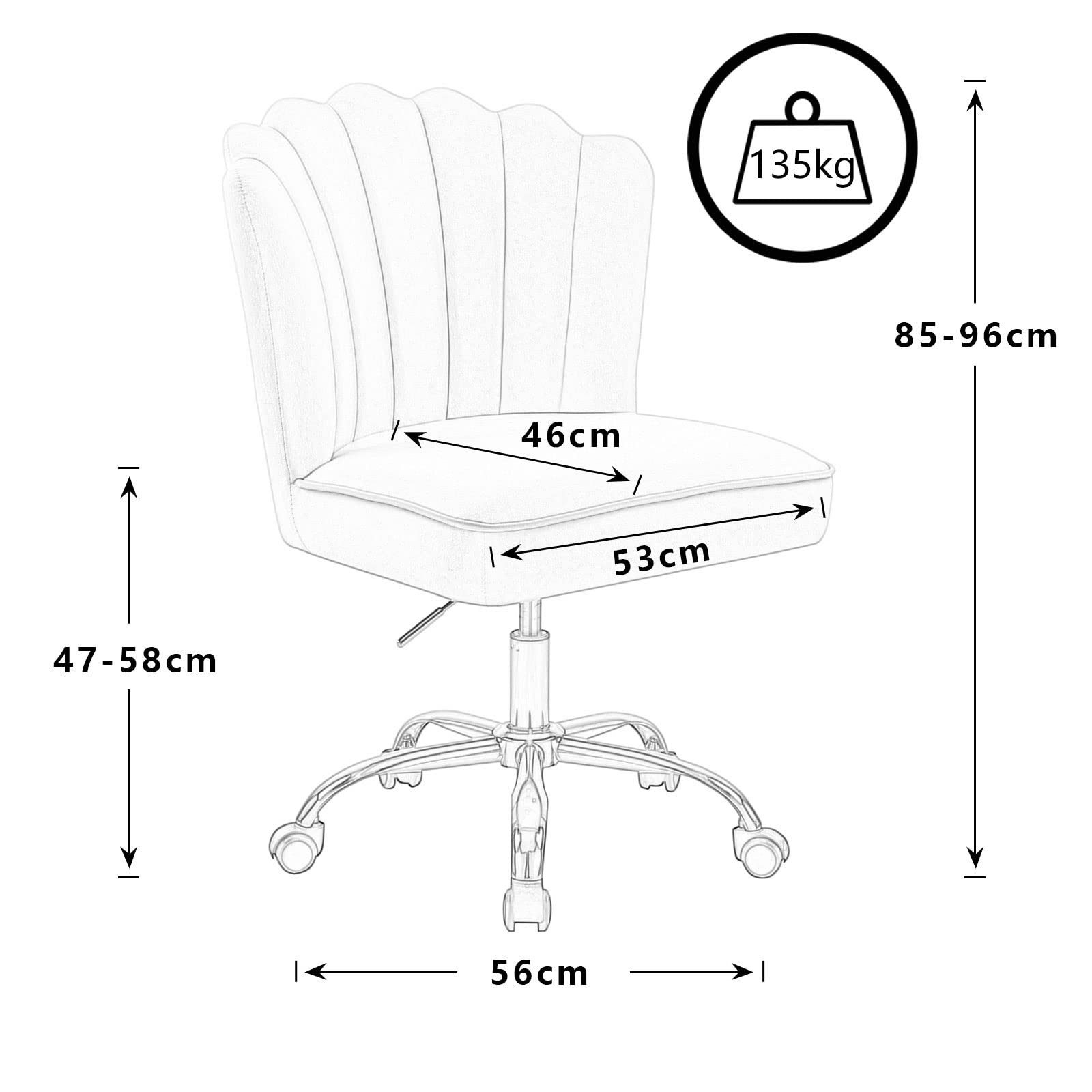 Fiximaster Polsterstuhl mit Blütenförmiger Rückenlehne, Höhenverstellbar & 360° Drehbar (1 St), Samt Bürostuhl, Moderner Drehstuhl, Schminkstuhl
