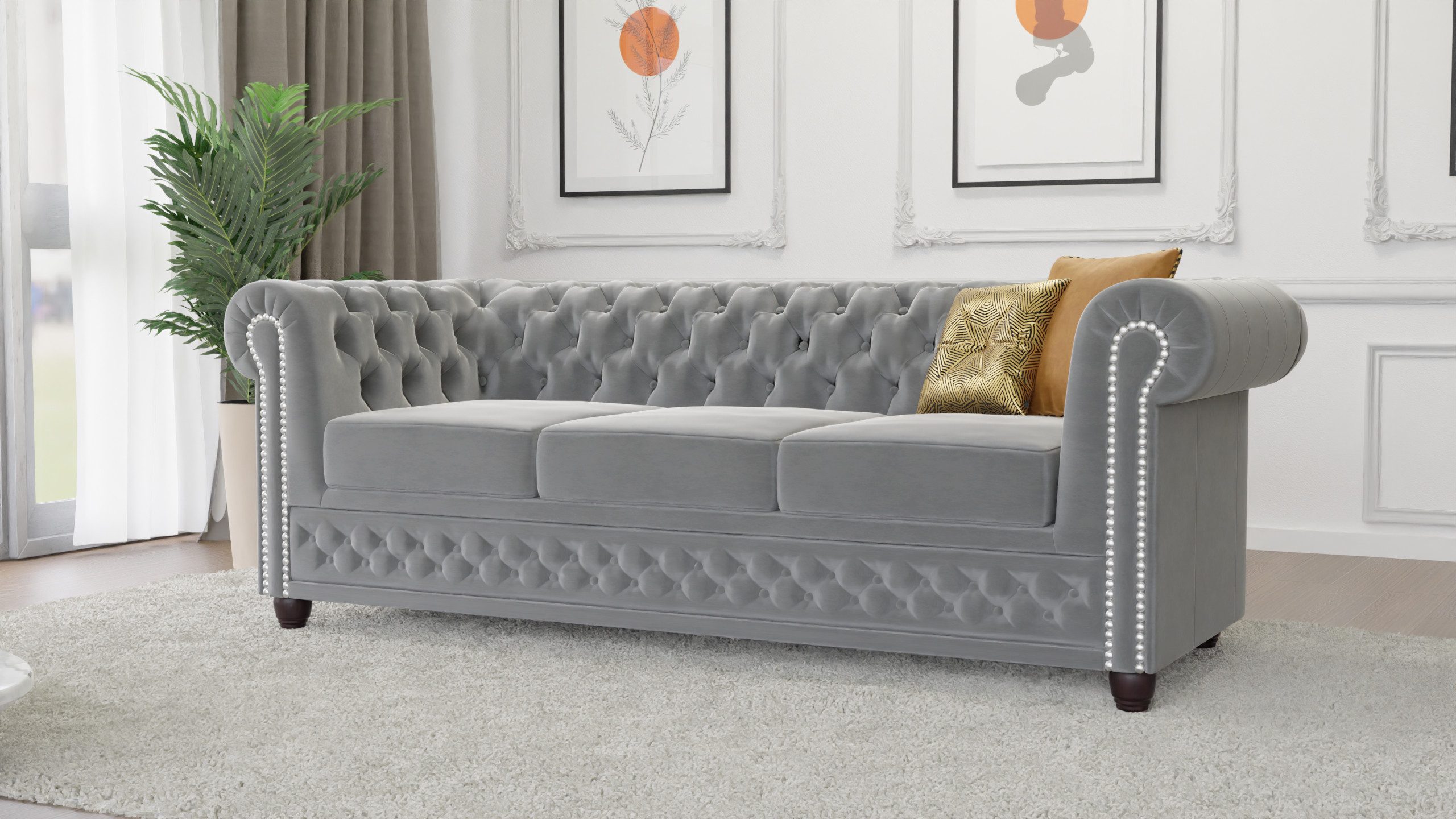 S-Style Möbel Chesterfield-Sofa Lena 3-Sitzer mit günstig online kaufen