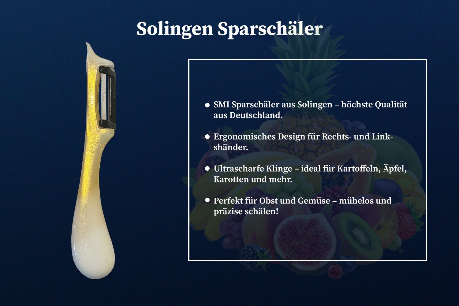 SMI Sparschäler Solingen Sparschäler Gemüseschäler Kartoffelschäler für die Küche, (2-tlg., 2 tlg), Rechts- und Linkshänder nach klingen wechseln – Bild 5 von 5