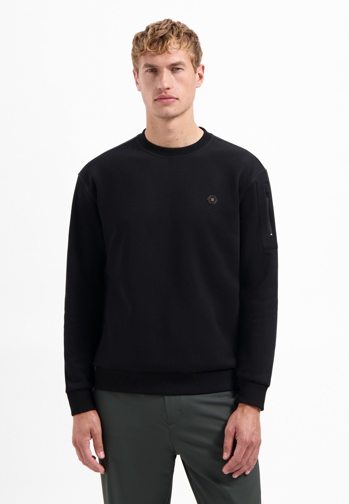 NO EXCESS Sweater No Excess Rundhals-Sweater Sweater Crewneck Brushed inside