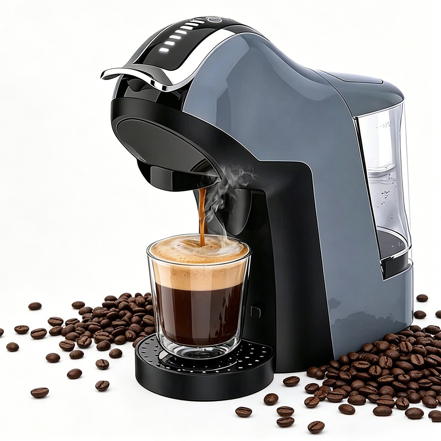 HiBREW Siebträgermaschine H17-BK Professionelle Kaffeemaschine 20 Bar, 1l Kaffeekanne, Edelstahlfilter, 4-in-1 Kompakte Espresso-Kaffeemaschine für Barista-Qualität zu Hause